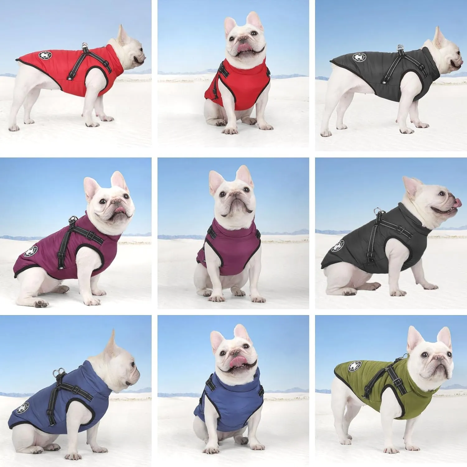 LUOWAN Cappotto Impermeabile per Cani con Imbracatura, Interno in Pile, Riflettente, Taglia XS, Nero - immagine 6