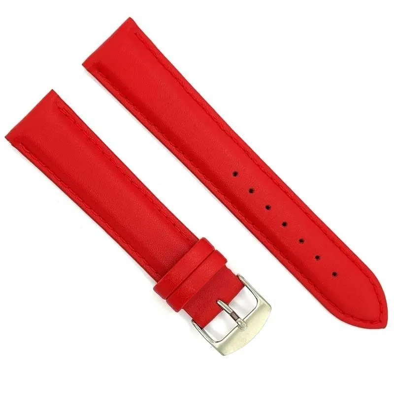Diloy Cinturino Orologio Pelle Liscia Cucita Bombata 302 Rosso 16mm - immagine 2