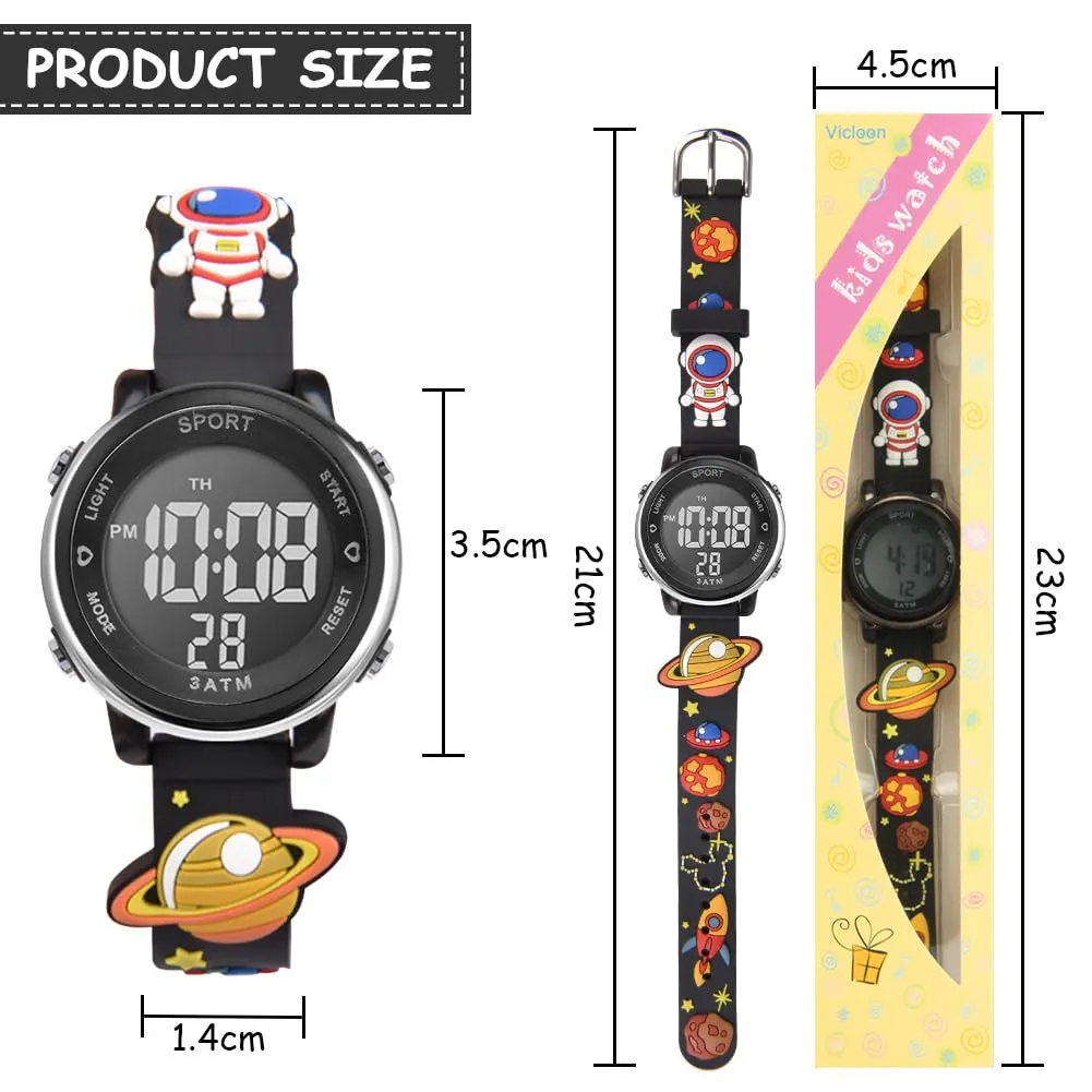 Vicloon Orologio Digitale per Bambini, Design Unicorno 3D, Waterproof, Retroilluminazione a 7 Colori - immagine 2