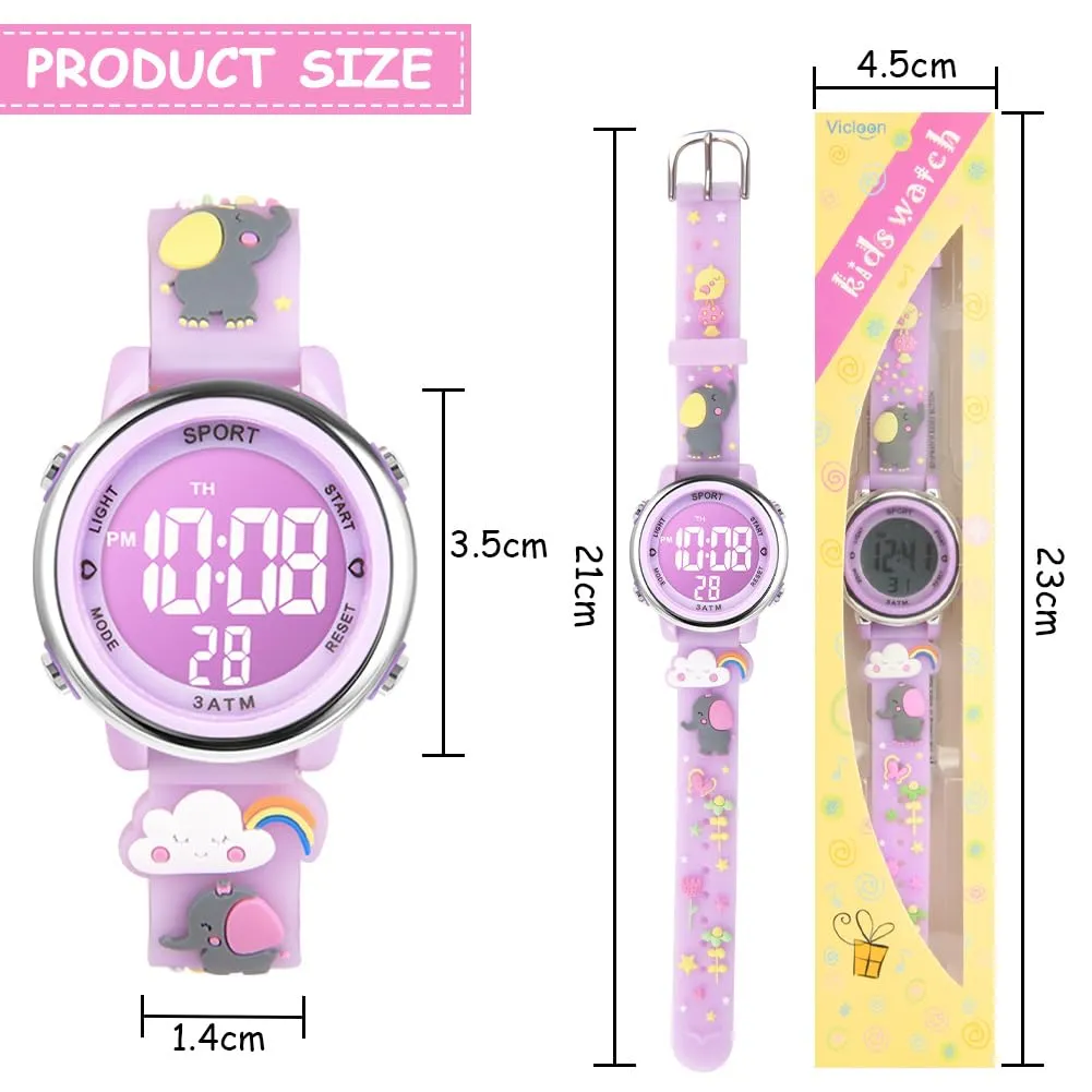 Vicloon Orologio Digitale per Bambini Unicorno 3D Waterproof con Retroilluminazione a 7 Colori - immagine 2