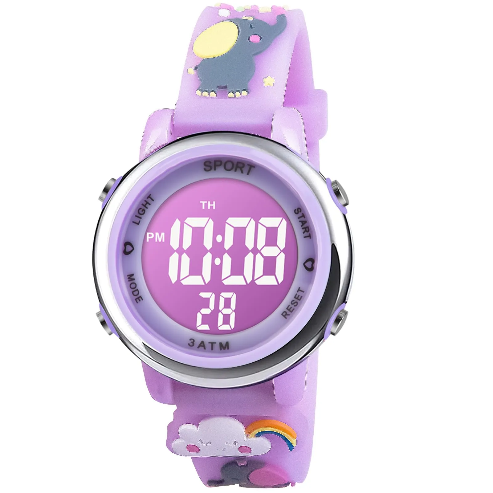 Vicloon Orologio Digitale per Bambini Unicorno Cartoni 3D Waterproof con Retroilluminazione a 7 Colori - immagine 1