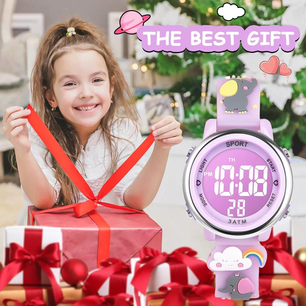 Vicloon Orologio Digitale per Bambini Unicorno Cartoni 3D Waterproof con Retroilluminazione a 7 Colori - immagine 6