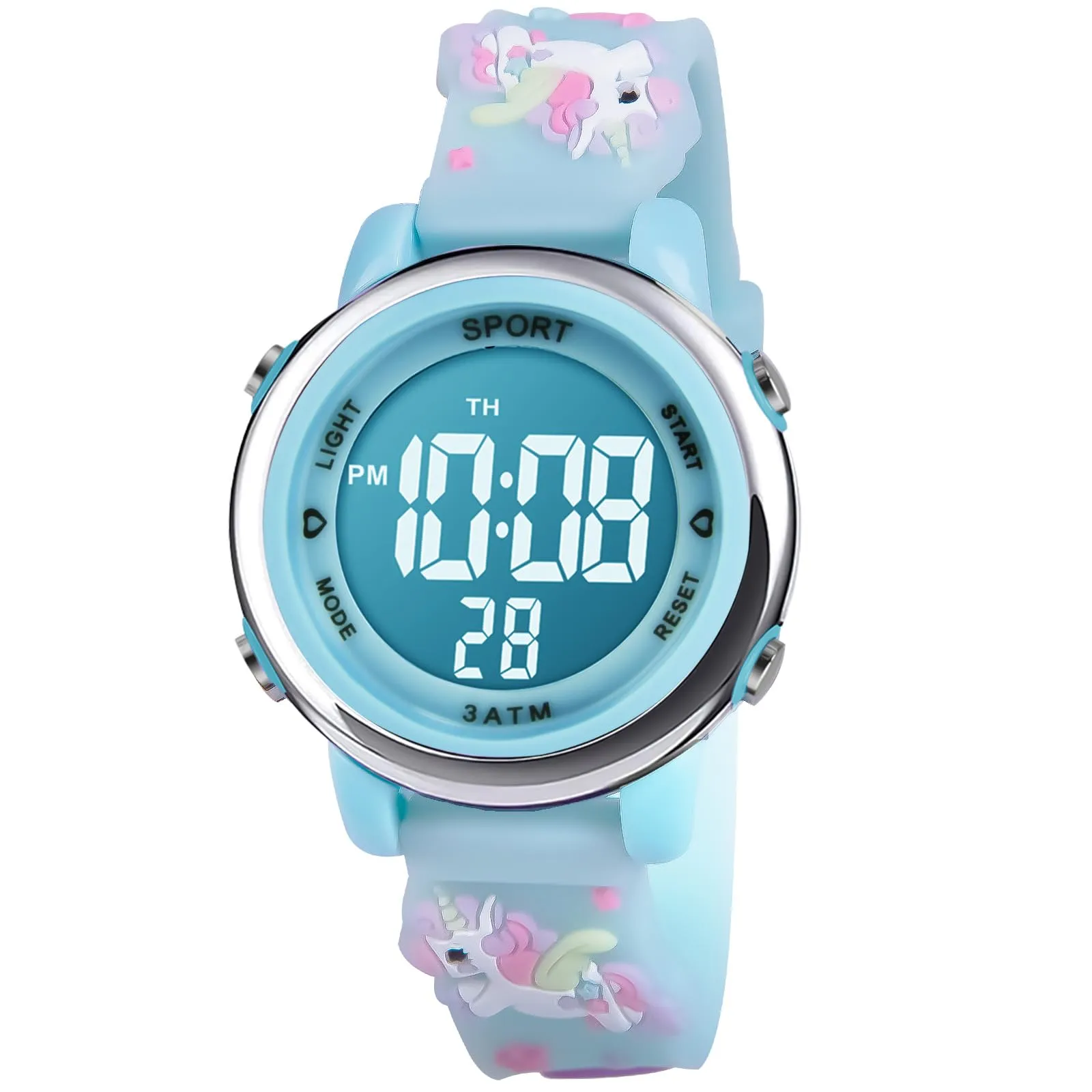 Vicloon Orologio Digitale per Bambini Unicorno 3D Waterproof con Retroilluminazione a 7 Colori - immagine 1
