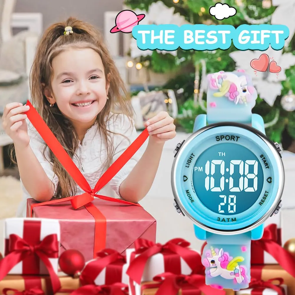 Vicloon Orologio Digitale per Bambini Unicorno 3D Waterproof con Retroilluminazione a 7 Colori - immagine 6