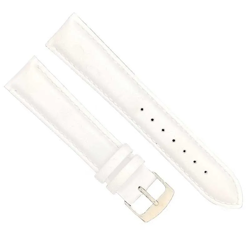 Diloy Cinturino Orologio Pelle Liscia Cucita Bombata 302 Bianco 12mm - immagine 2