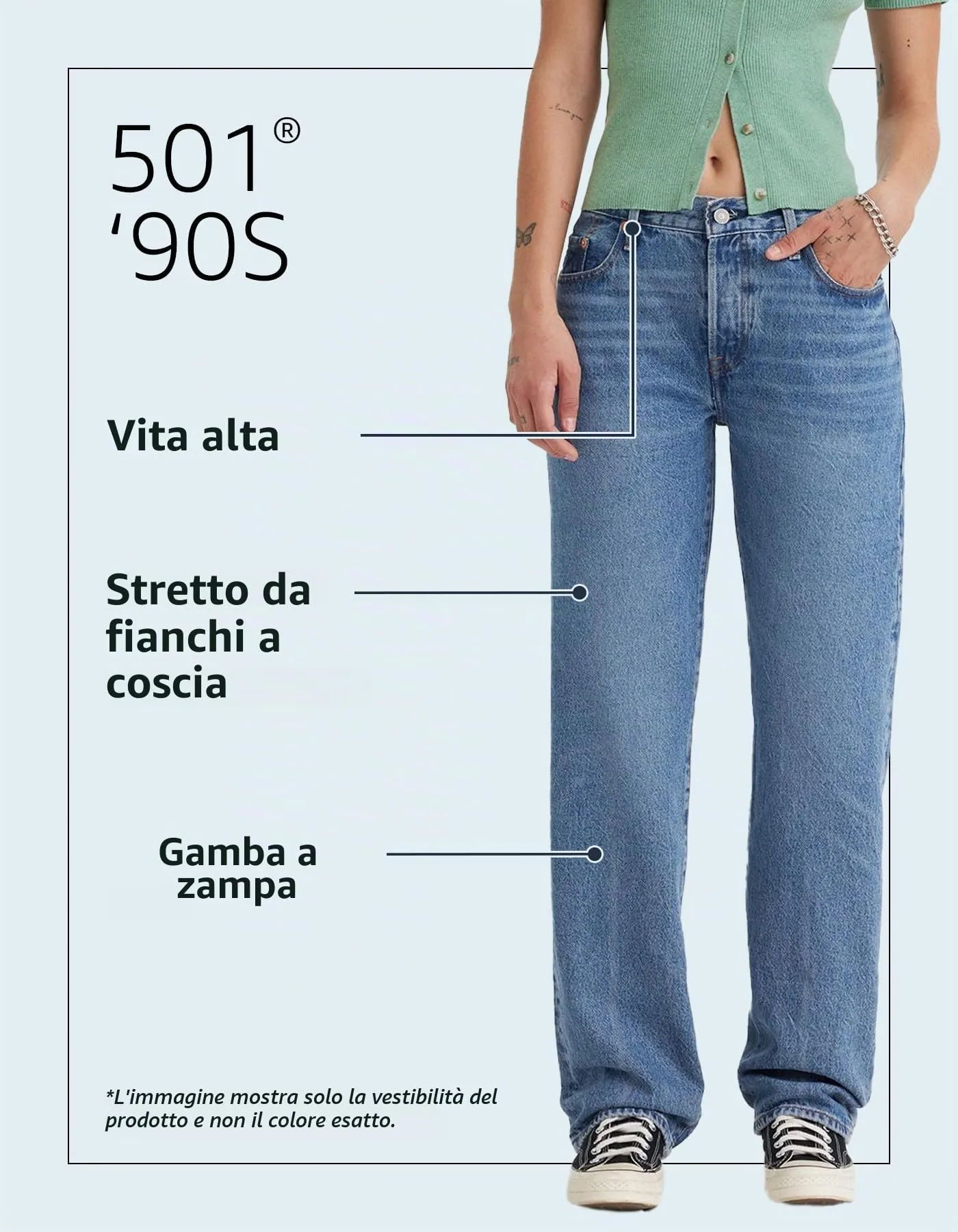 Levi's 501 90's Jeans Donna Drew Me In 23W / 30L - immagine 7