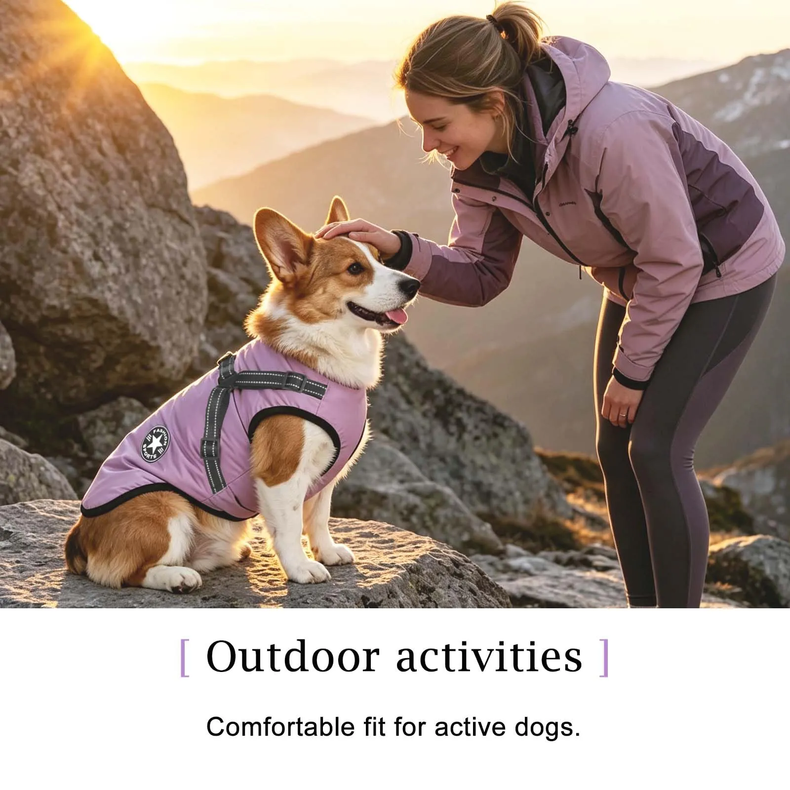 Aywoja Cappotto Invernale per Cani con Pettorina, Impermeabile, Lavabile in Lavatrice, Strisce Riflettenti e Anello a D - immagine 5