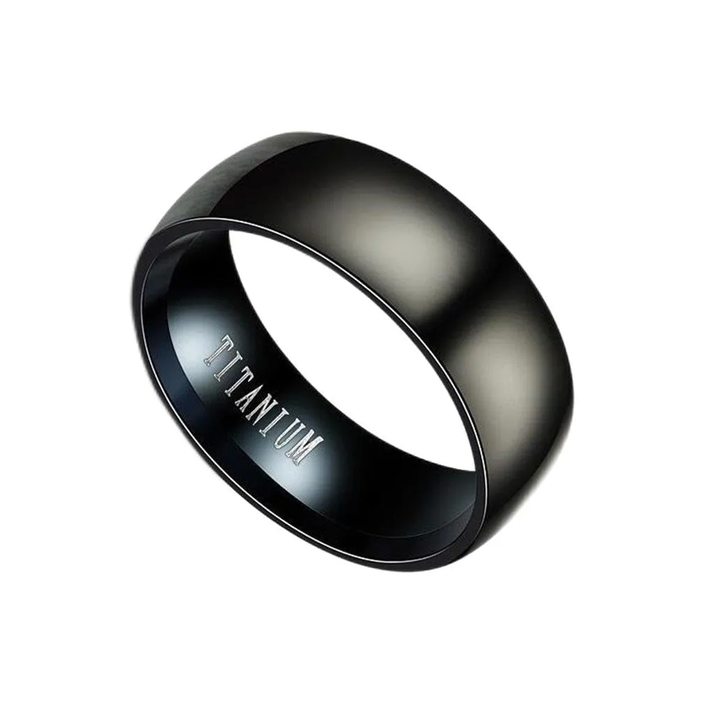 MAGIIE Anello Uomo in Acciaio Inossidabile Nero, 8mm, Misura 20 - immagine 1