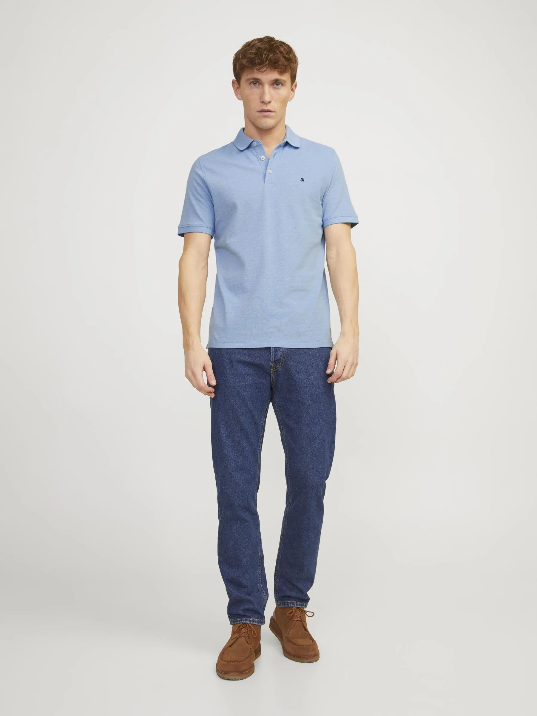 Jack & Jones Jjepaulos Polo SS Noos Maglietta, Pacific Coast, S Uomo - immagine 4