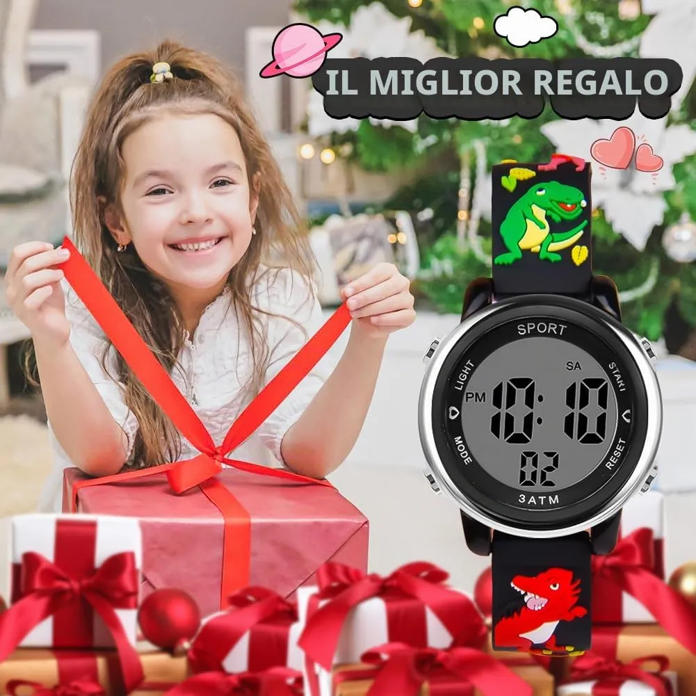 Vicloon Orologio Digitale per Bambini, Design Unicorno 3D, Waterproof, Retroilluminazione a 7 Colori - immagine 6