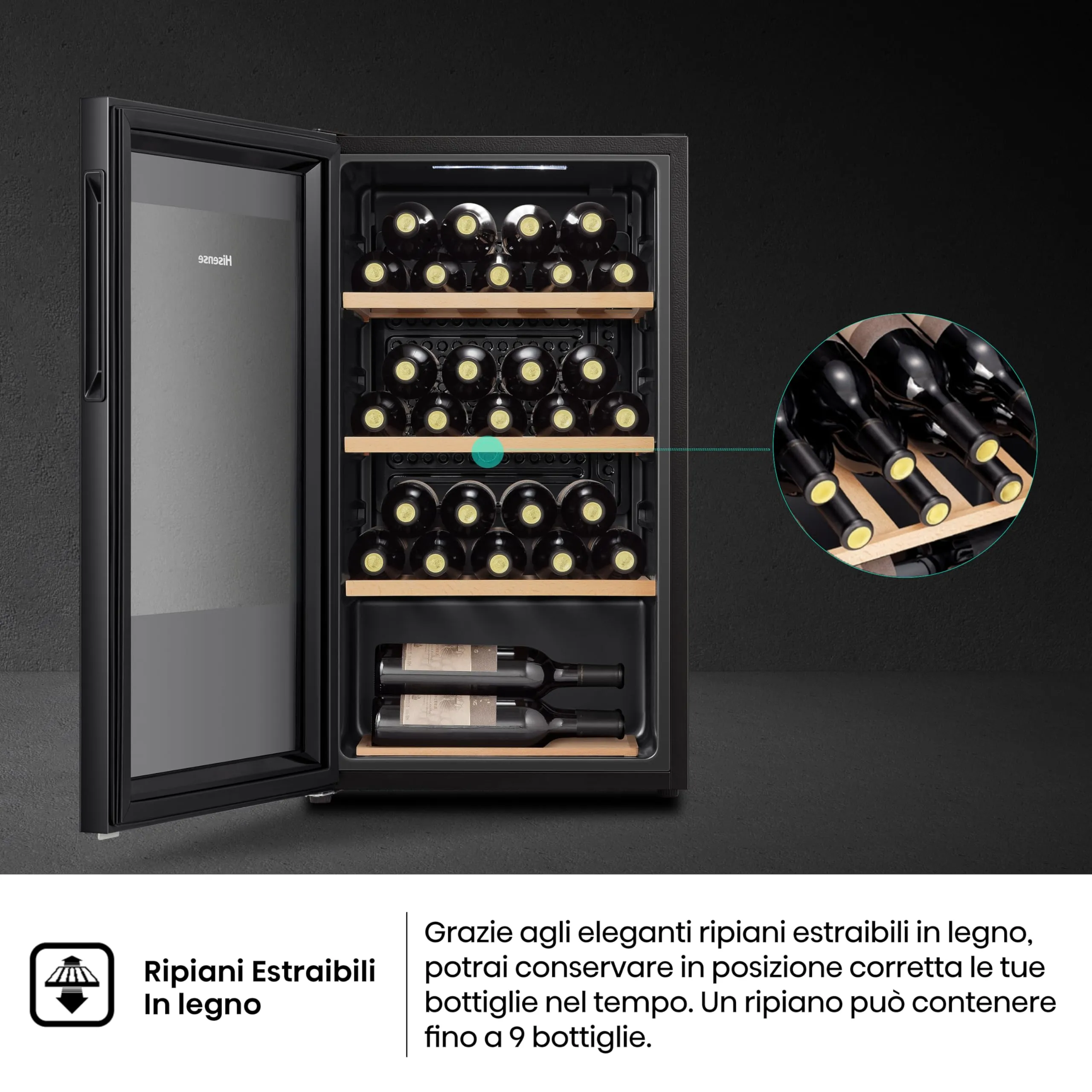 Hisense MWC4894GF Cantina Vino 30 Bottiglie Monotemperatura - immagine 11