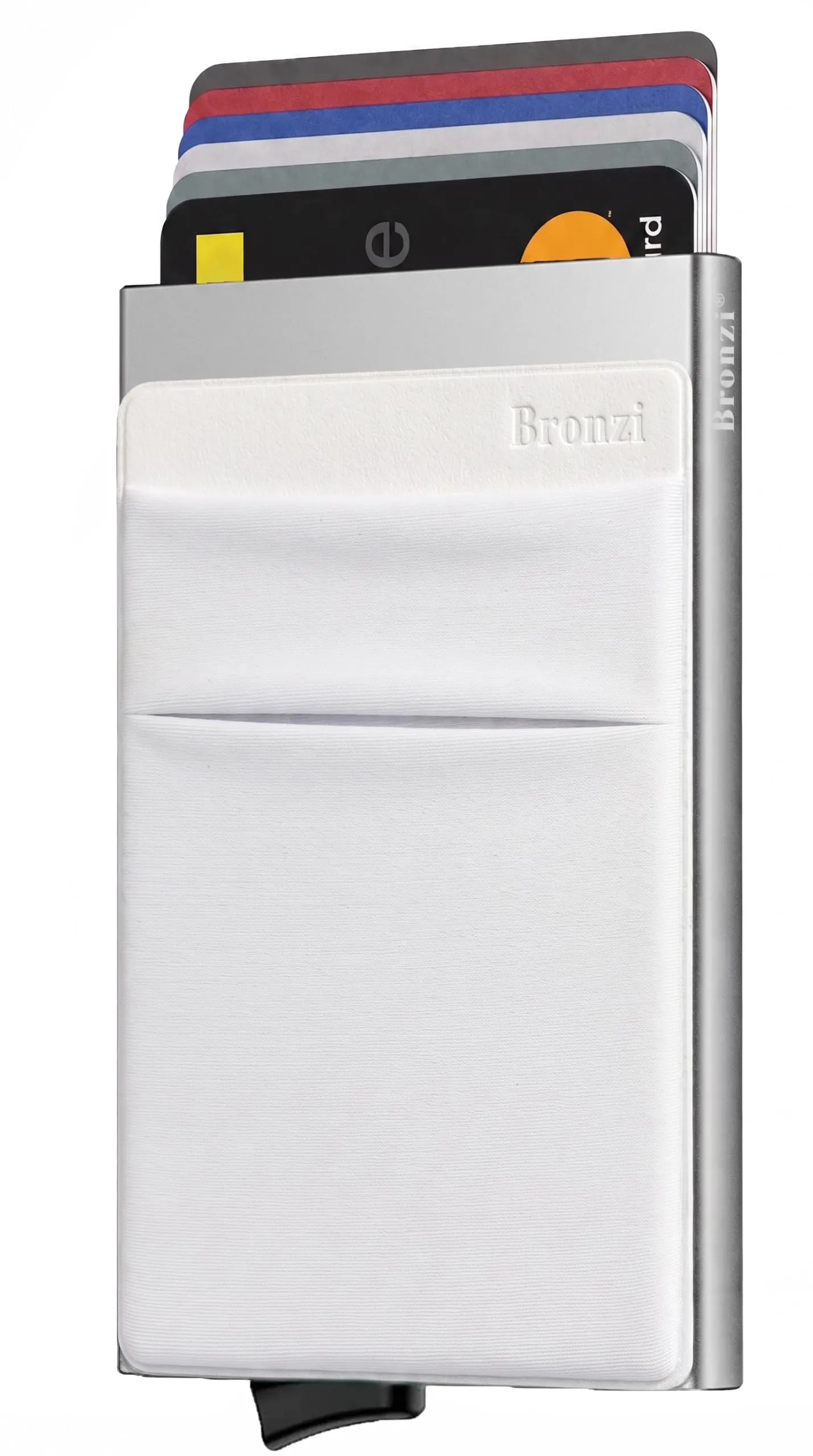 Bronzi Portafoglio Porta Badge Slim RFID Argento - immagine 1