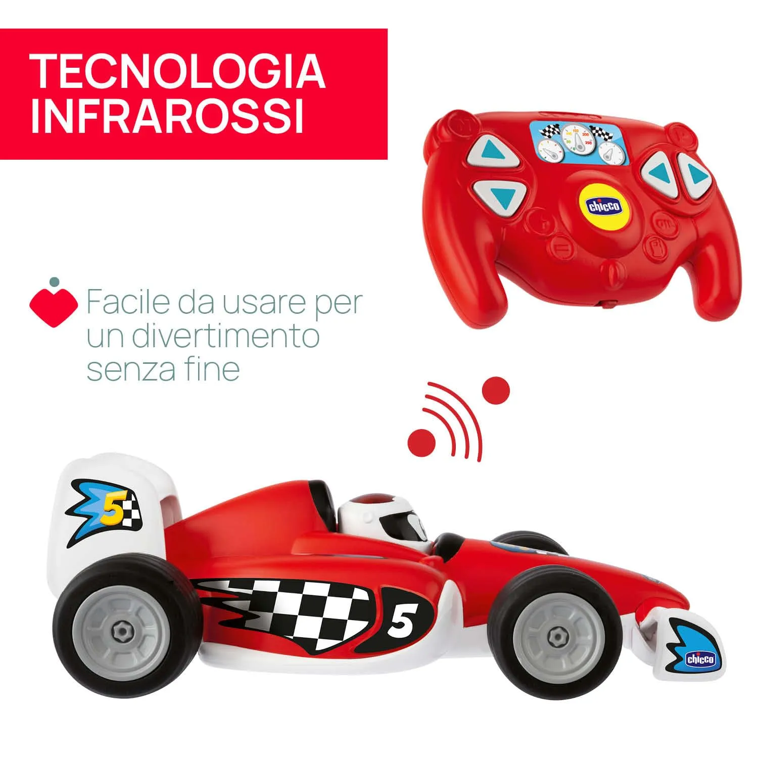 Chicco Tom Race RC Macchinina Telecomandata Rosso - immagine 7