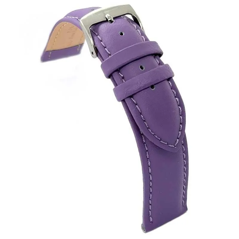 Diloy Cinturino Orologio Pelle Liscia Cucita Bombata 302 Viola 14mm - immagine 1