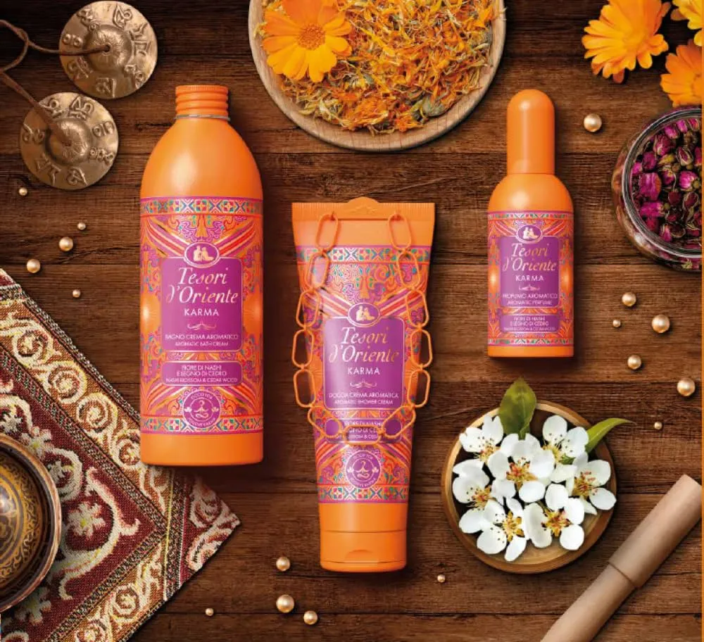 Tesori d'Oriente Bagno Crema Karma, Fiore di Nashi e Legno di Cedro, 500ml - immagine 7