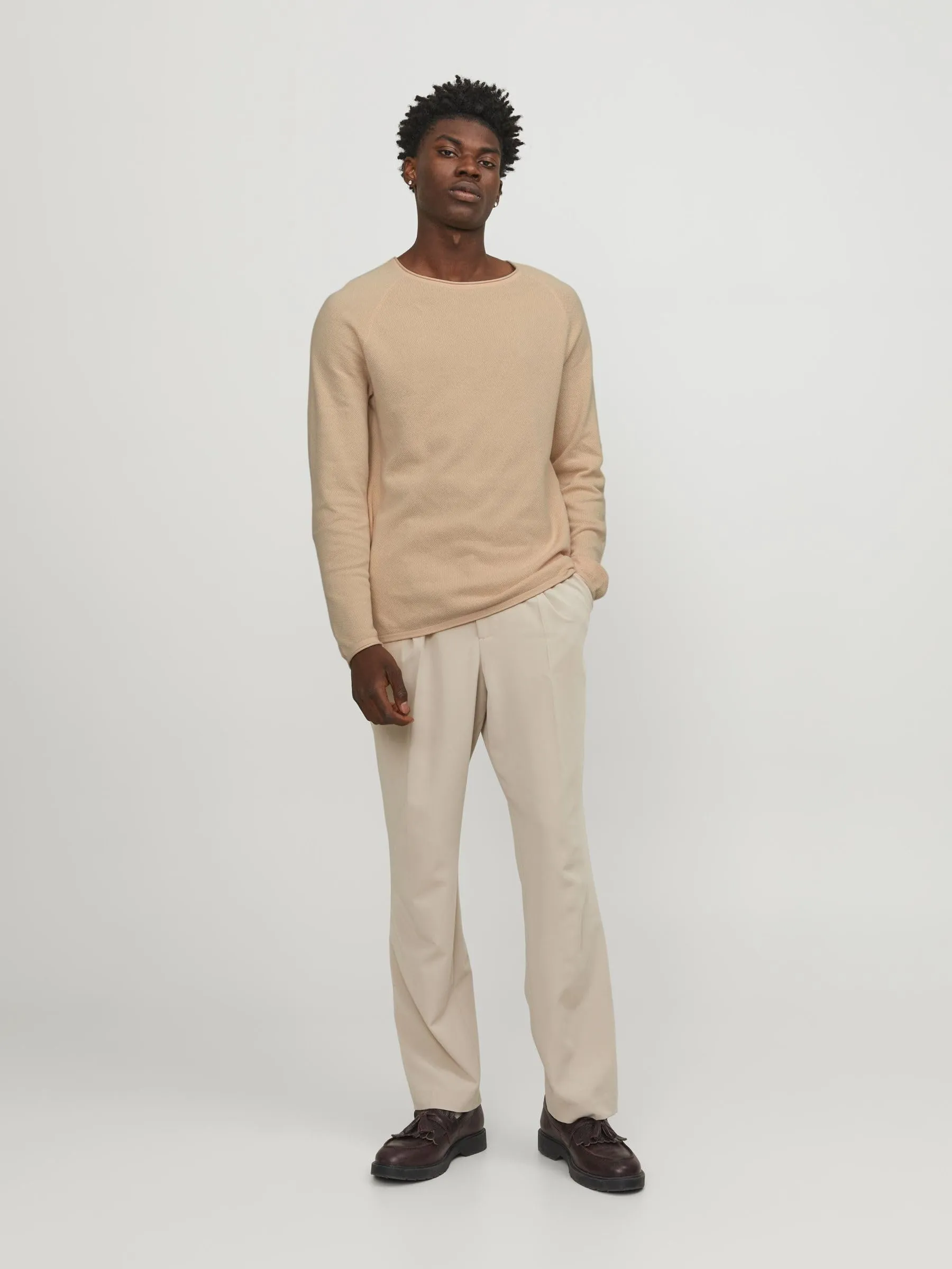 Jack & Jones JJEHILL Knit Crew Neck Noos Sweater, Apricot Ice Twist, XS - immagine 4