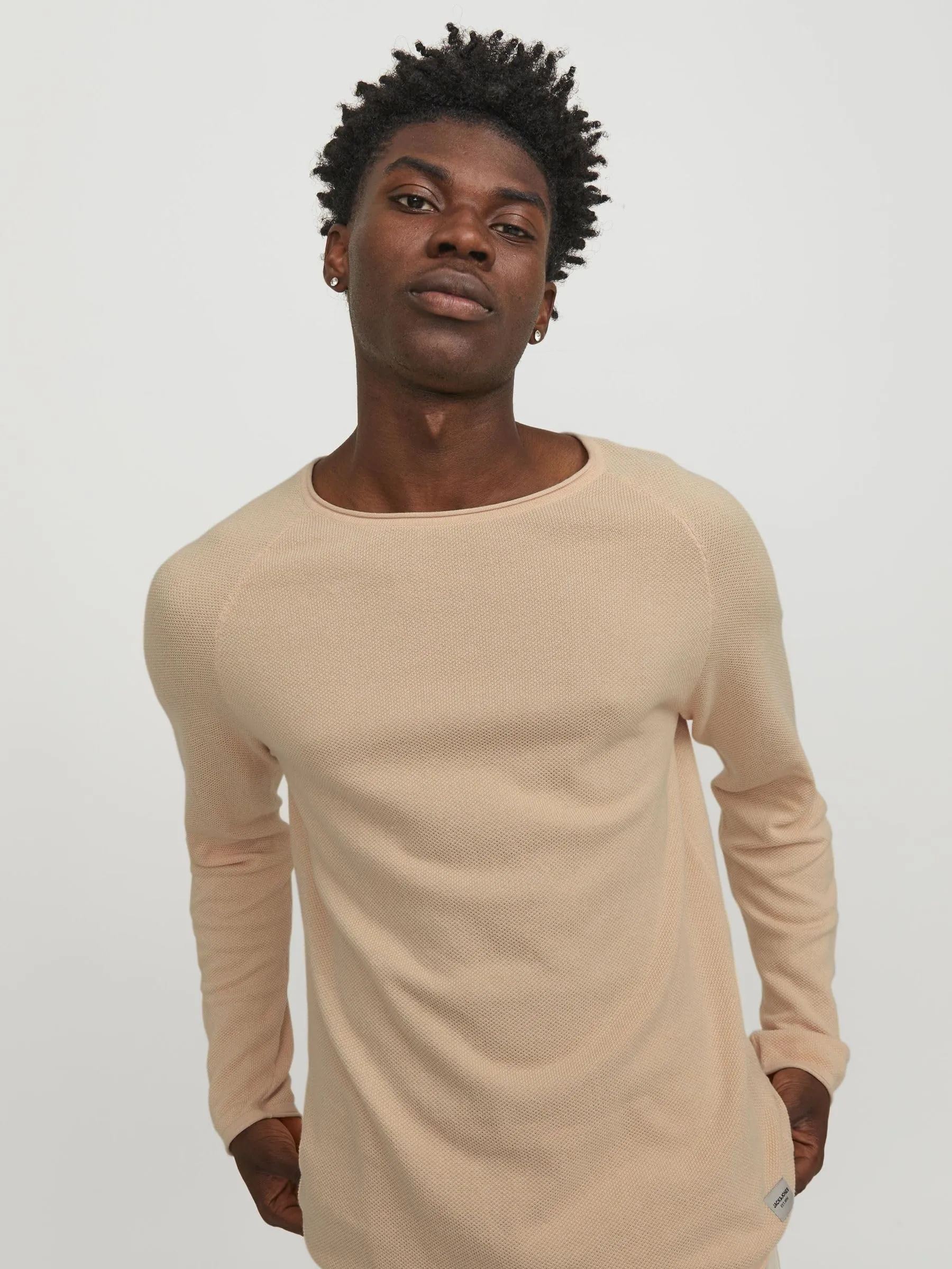 Jack & Jones JJEHILL Knit Crew Neck Noos Sweater, Apricot Ice Twist, XS - immagine 7