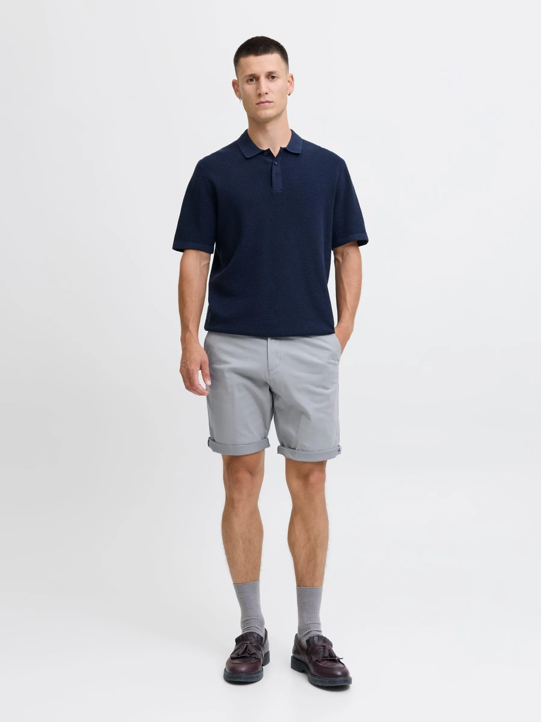 Jack & Jones Pantaloncini Chino Uomo, Grigio, XL - immagine 3