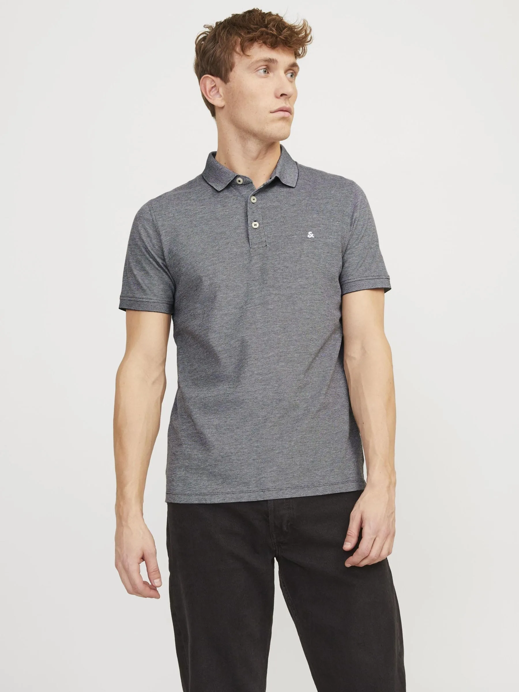 Jack & Jones Jjepaulos Polo SS Noos Maglietta, Antracite, M Uomo - immagine 2