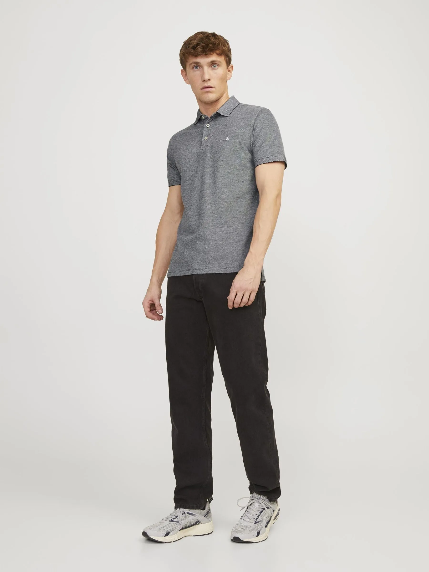 Jack & Jones Jjepaulos Polo SS Noos T-Shirt, Anthracite, S Men's - immagine 4