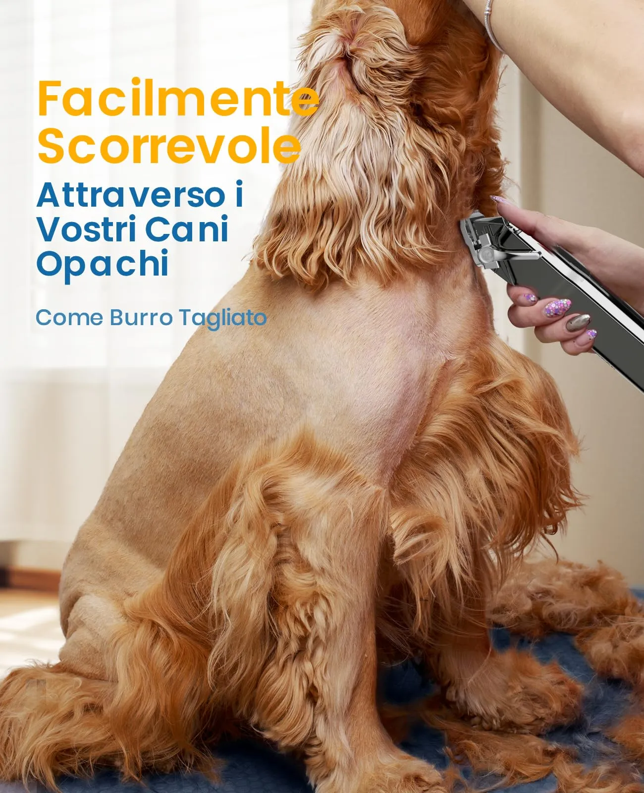 oneisall Tosatrice per Cani, RFC676, Ricaricabile senza fili, Lama in acciaio inox, Impermeabile - immagine 2