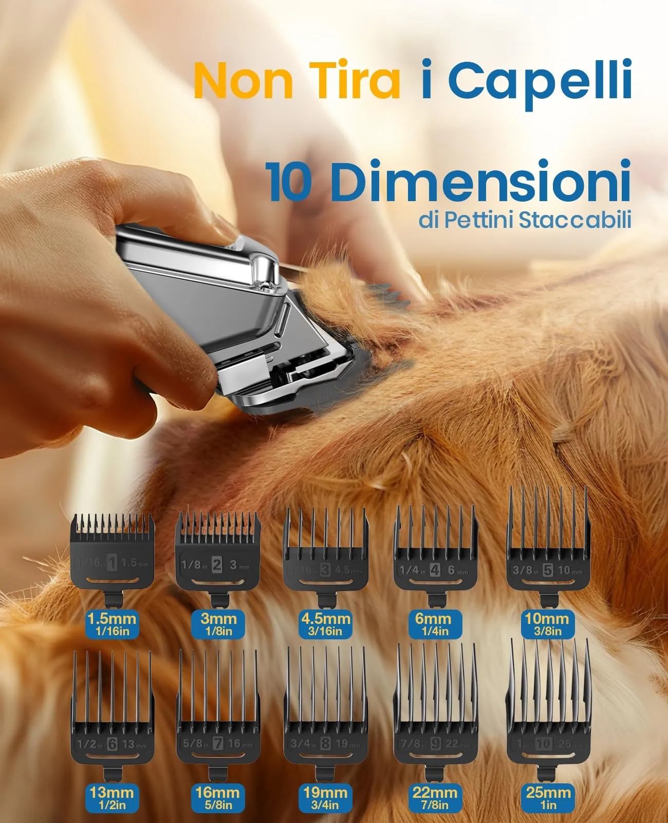 oneisall Tosatrice per Cani, RFC676, Ricaricabile senza fili, Lama in acciaio inox, Impermeabile - immagine 3