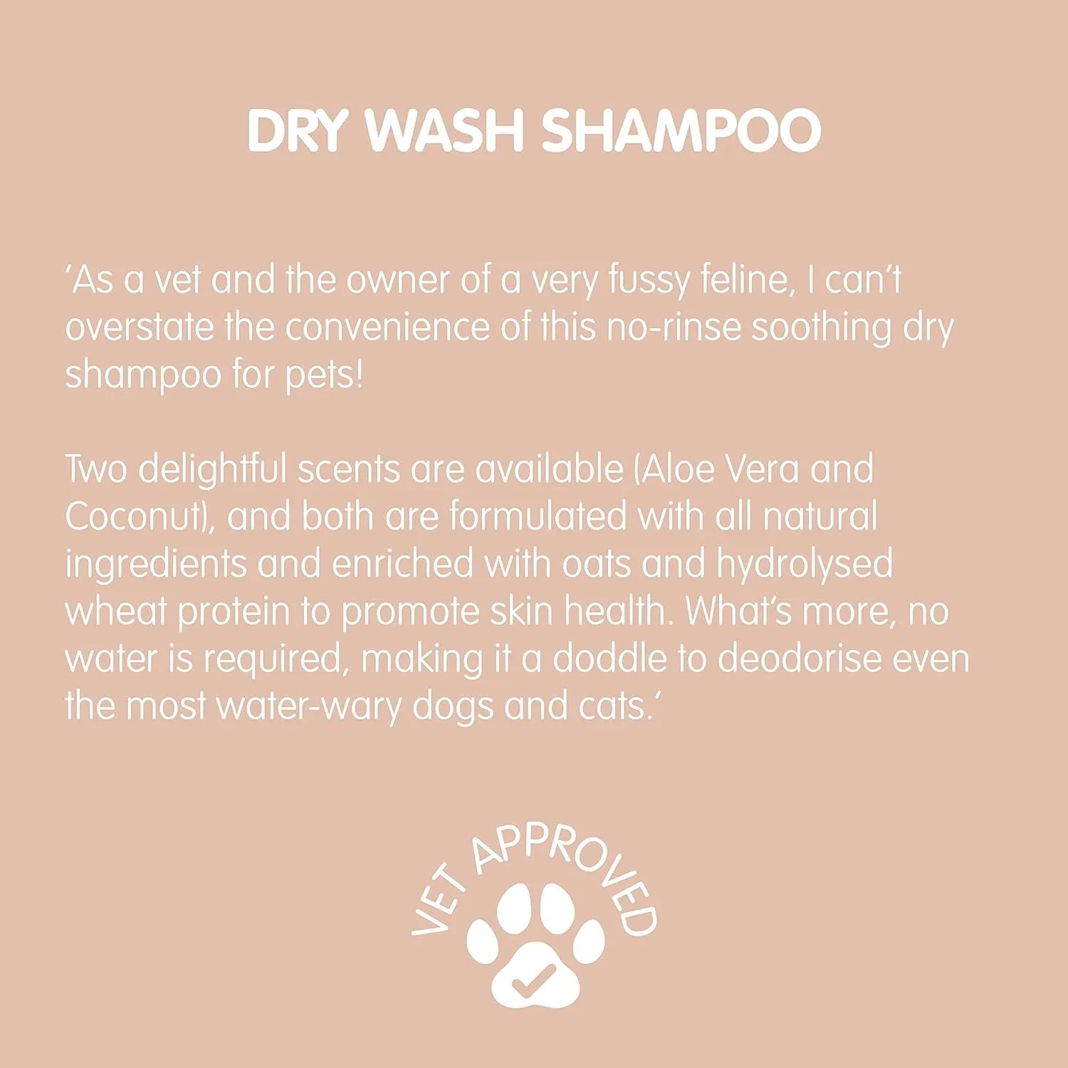 Pet Wiz Shampoo a Secco per Animali Domestici Cocco e Avena, Lenitivo e Deodorante senza Risciacquo, PW-C - immagine 5