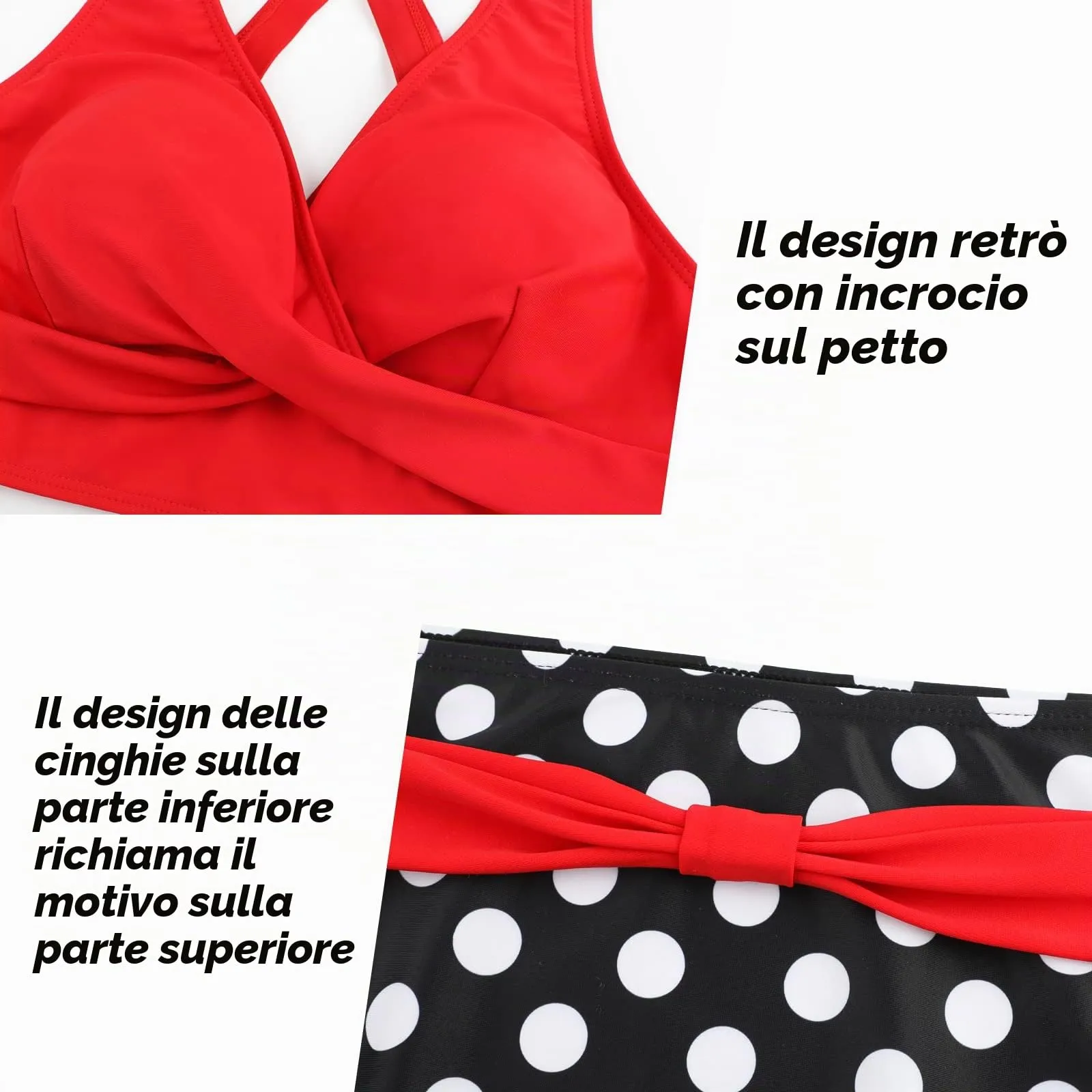 Adigaber Costume da Bagno Bikini Due Pezzi Donna Vita Alta Stampato - immagine 5