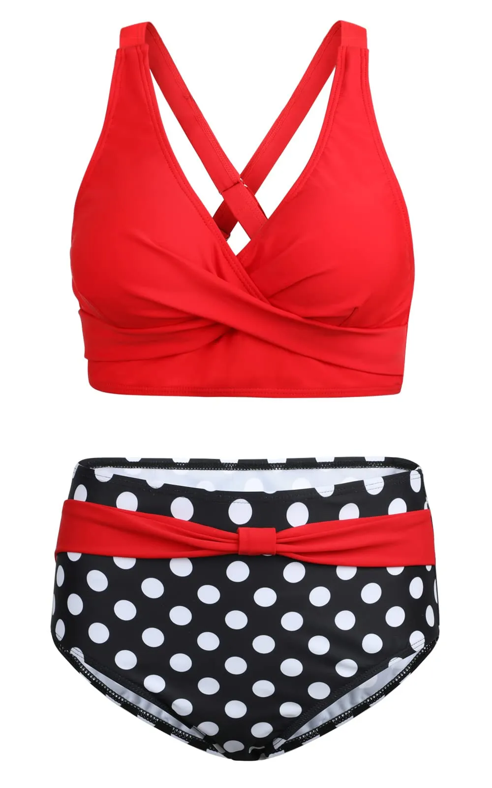 Adigaber Costume da Bagno Bikini Due Pezzi Donna Vita Alta Stampato - immagine 4
