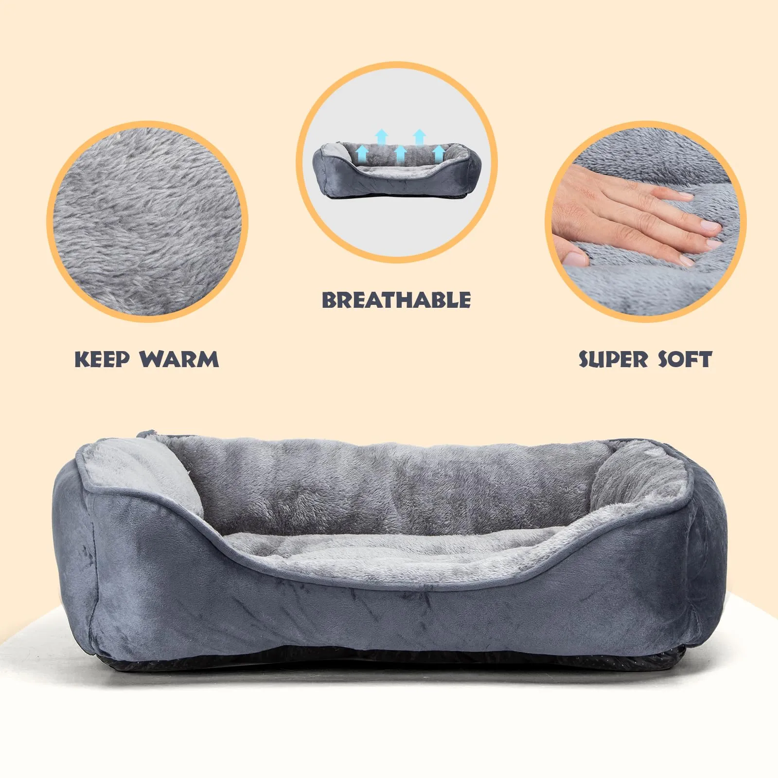Nobleza Cuccia Cane Interno, Letto Cuscino Lavabile e Traspirante, 67x57cm - immagine 2