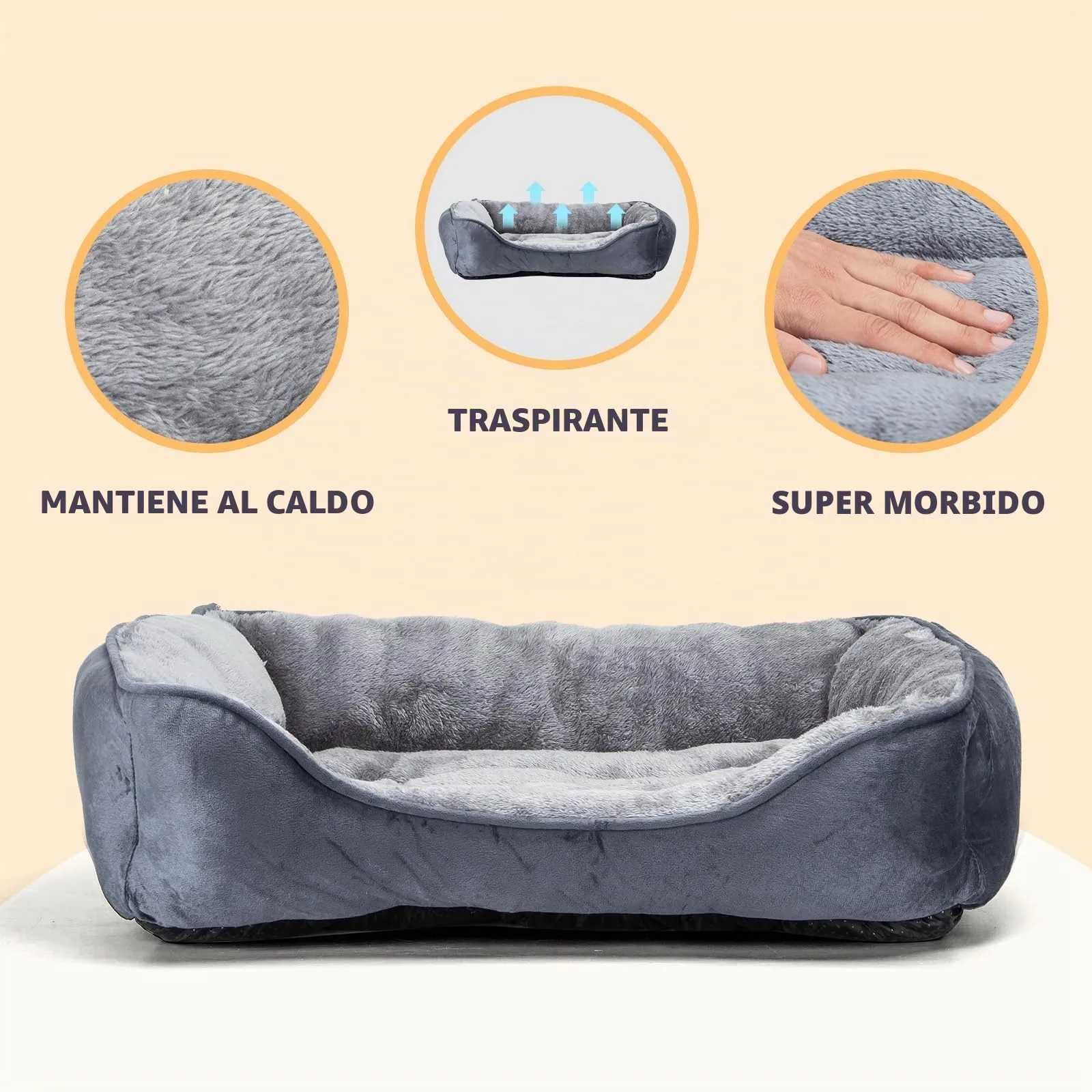 Nobleza Cuccia Cane Interno, Letto per Cani Lavabile e Traspirante, 77x67cm - immagine 2
