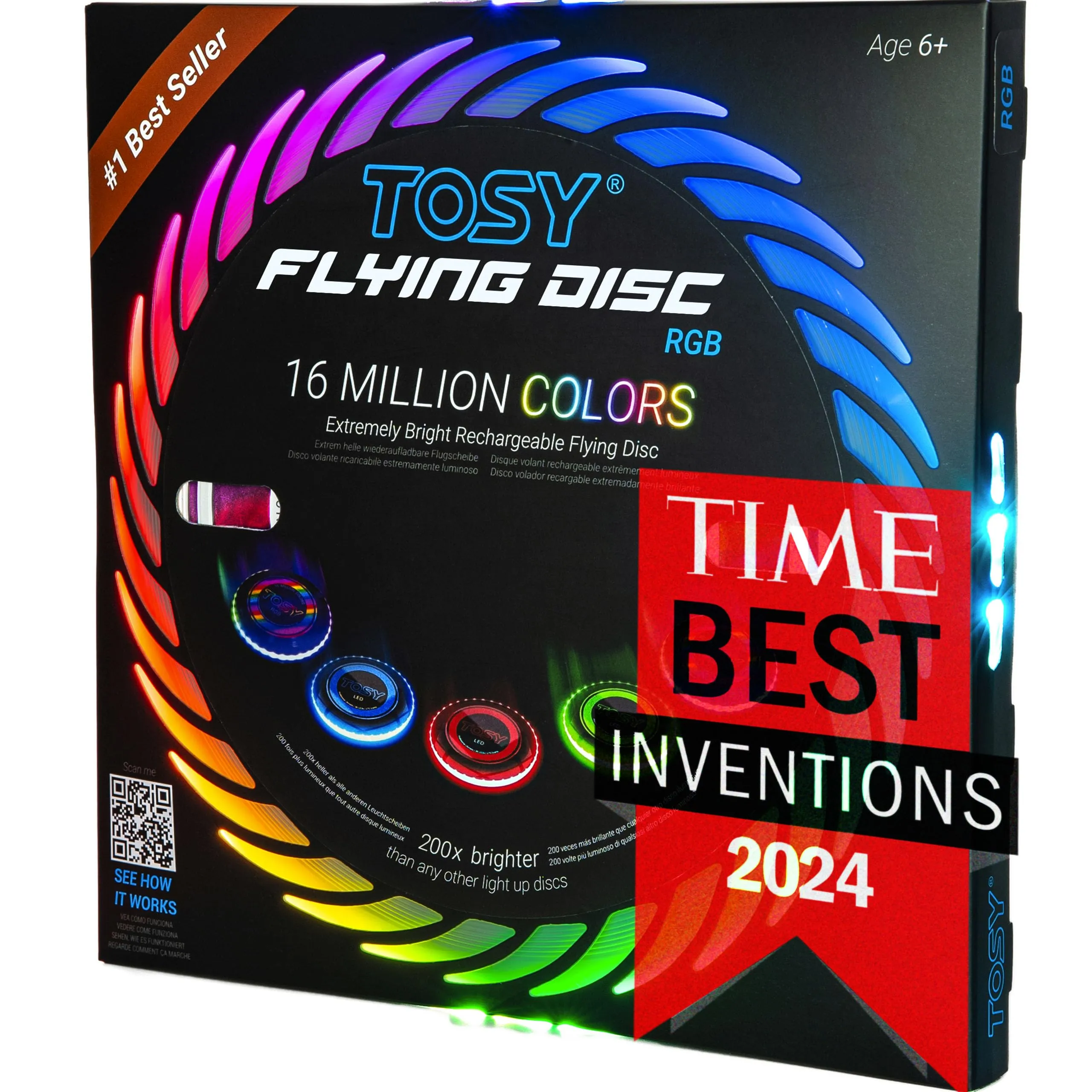 TOSY Flying Disc LED RGB, Ricaricabile, Impermeabile, 175 g - immagine 1