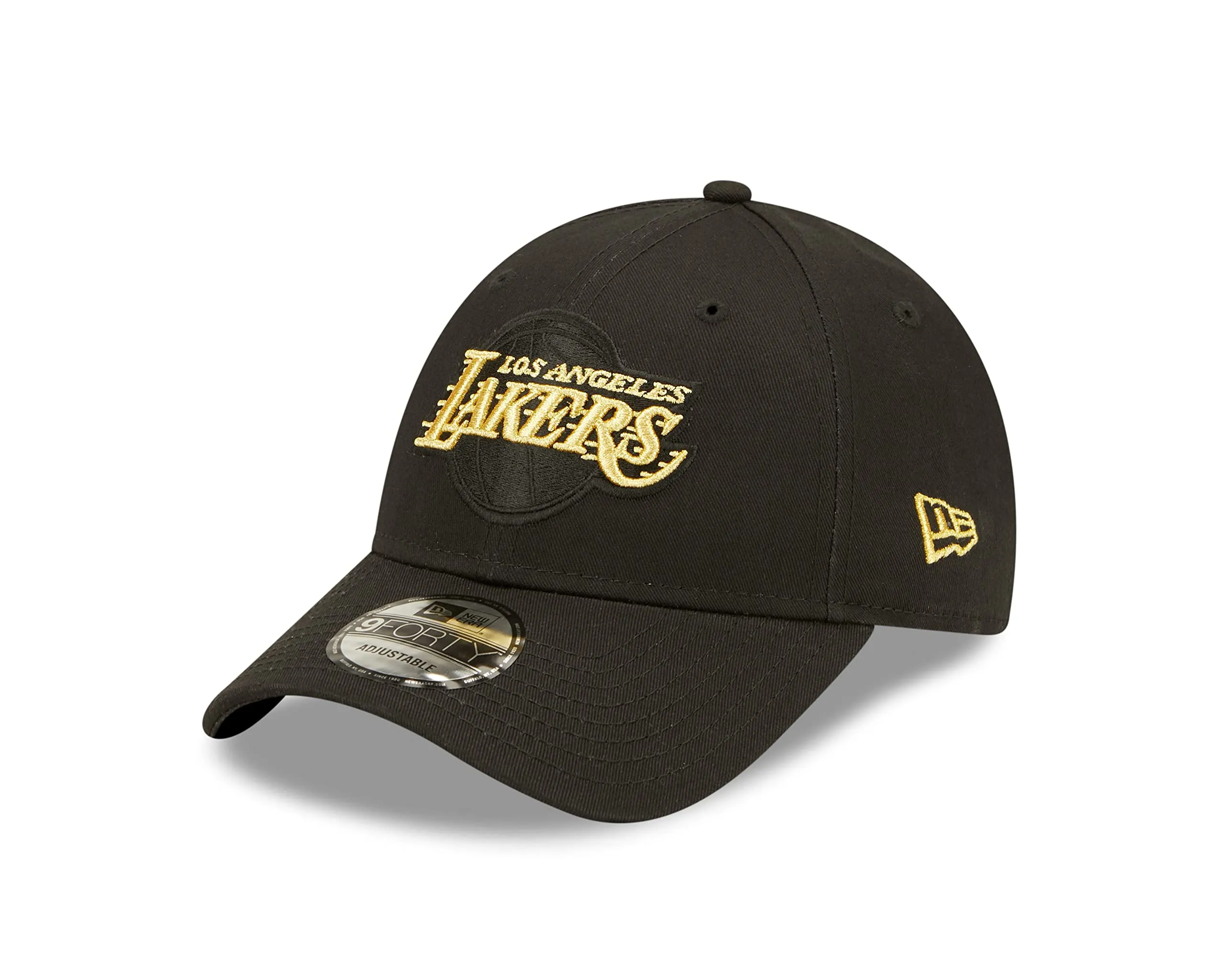 New Era Los Angeles Lakers 9Forty Adjustable Basketball Cap - Black Gold - One Size - immagine 1
