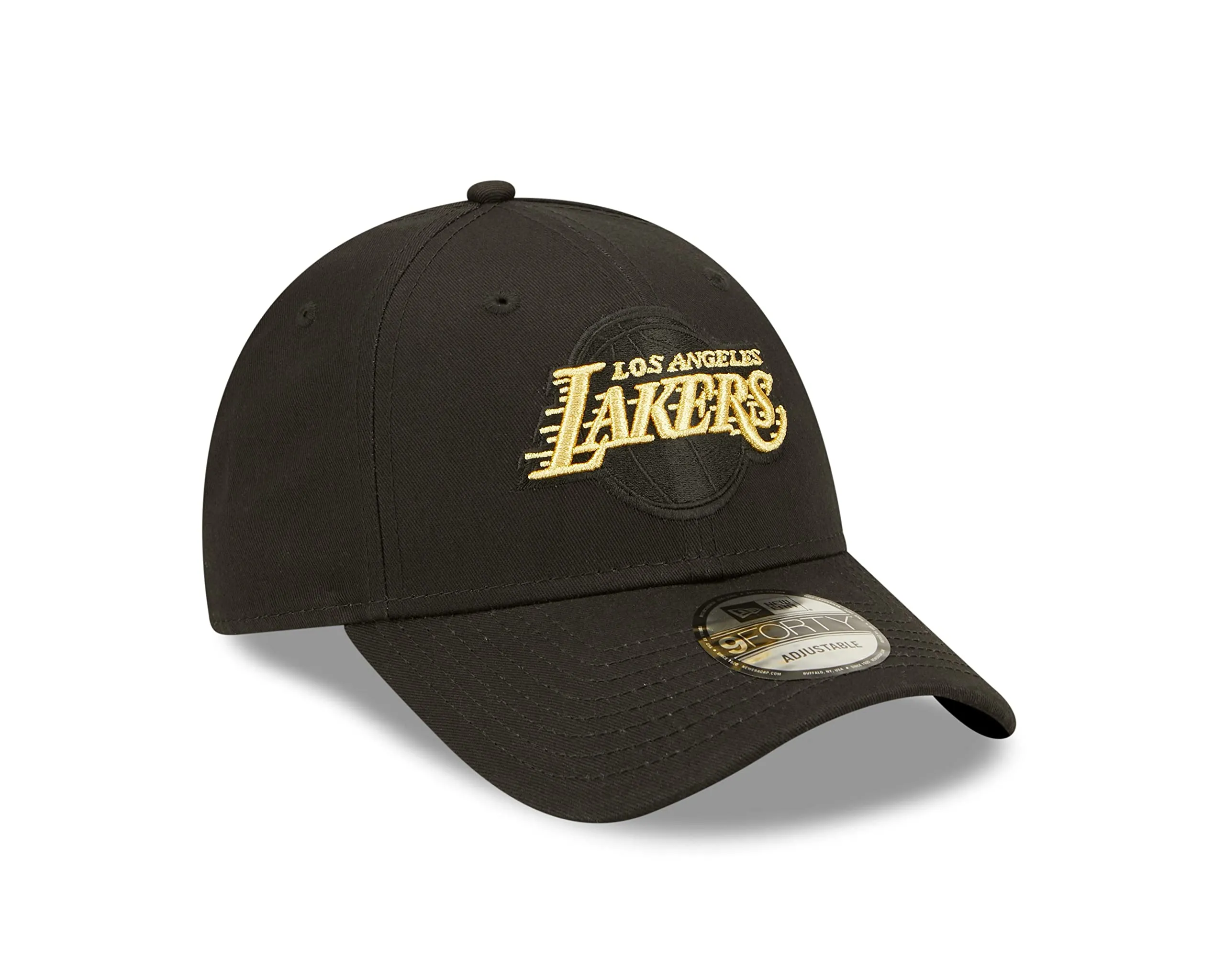 New Era Los Angeles Lakers 9Forty Adjustable Basketball Cap - Black Gold - One Size - immagine 3