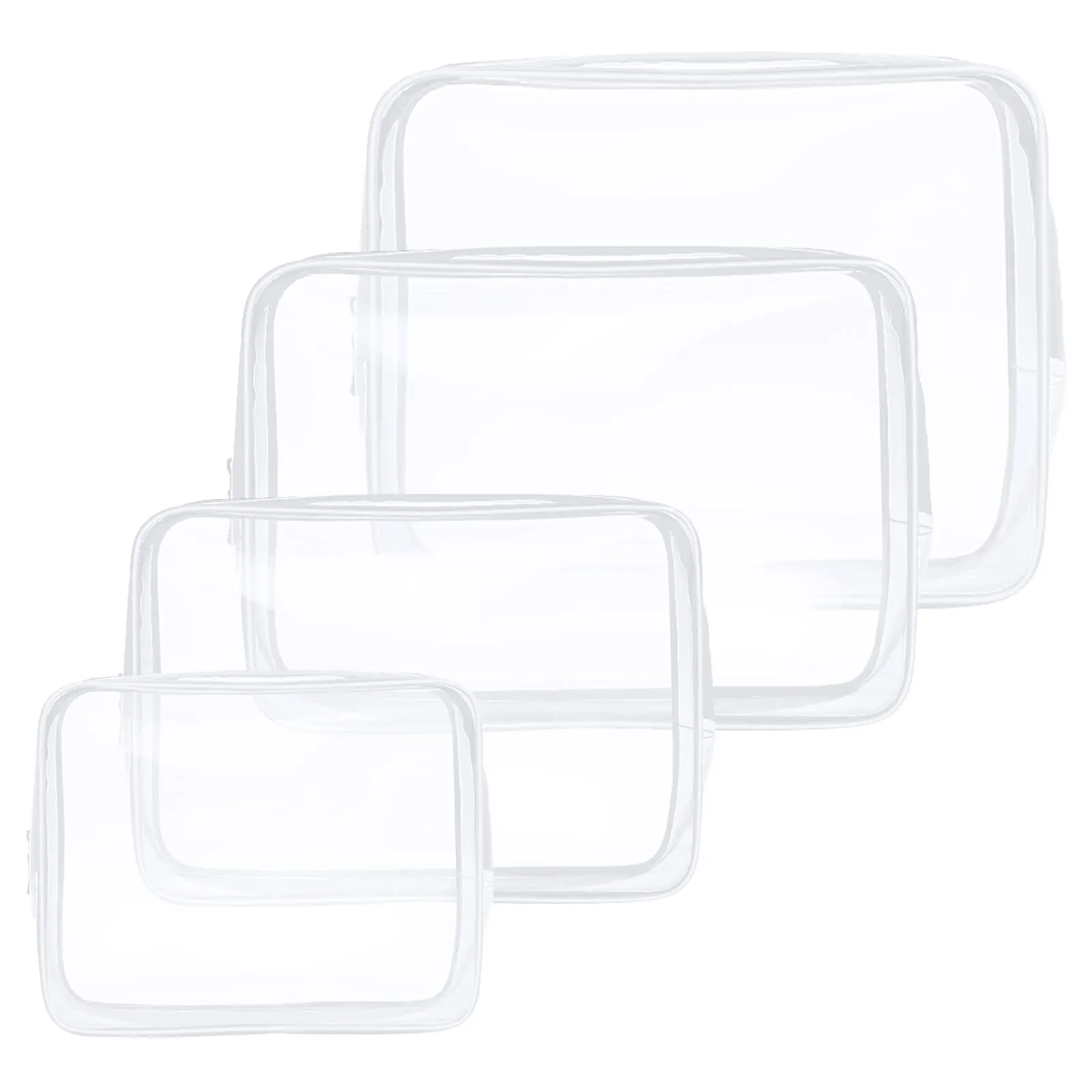 Aucuu Beauty Case Trasparente, Set 4 Pezzi, Borse da Viaggio Impermeabili - immagine 1