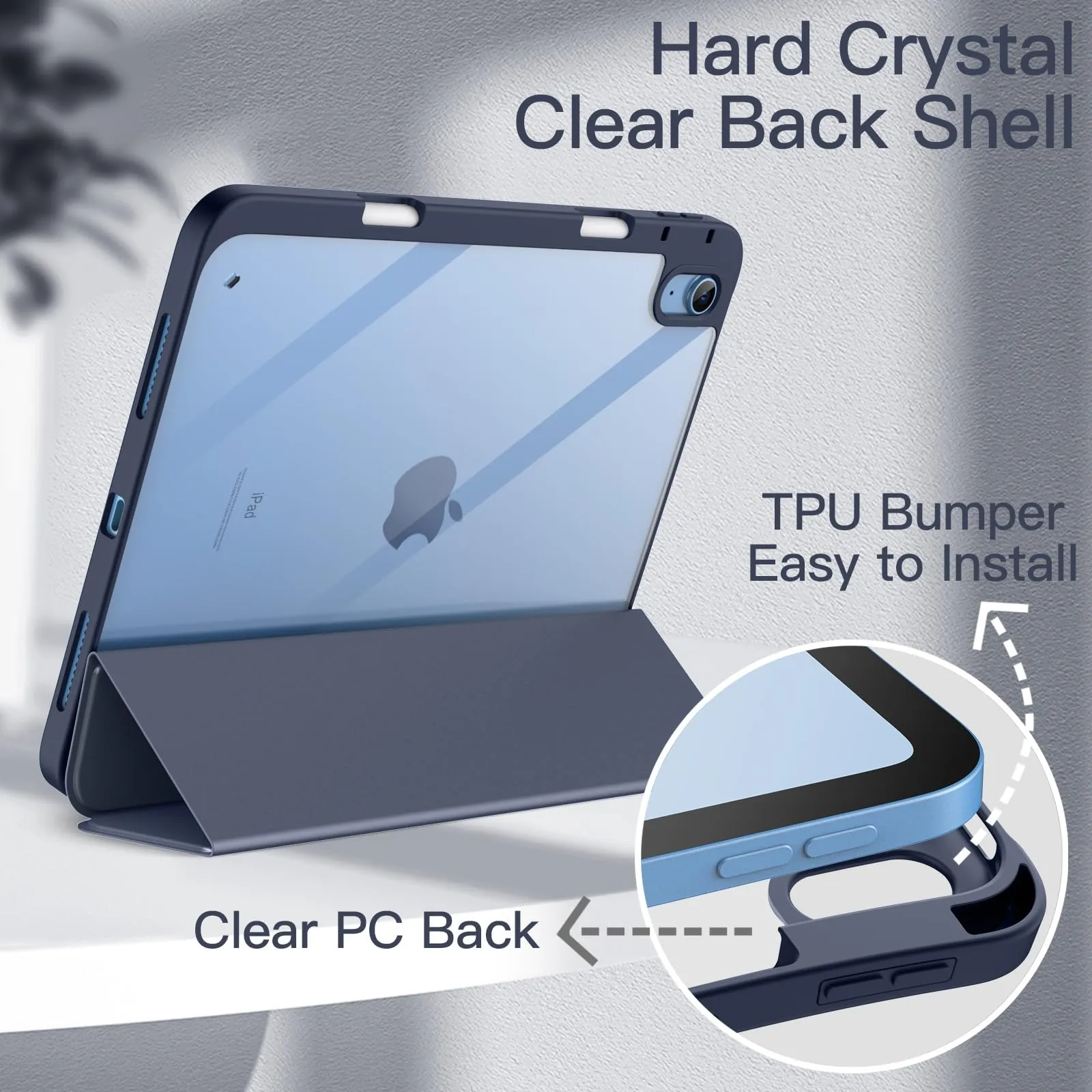 JETech Custodia per iPad 10ª/11ª Gen, Blu Marino - immagine 3