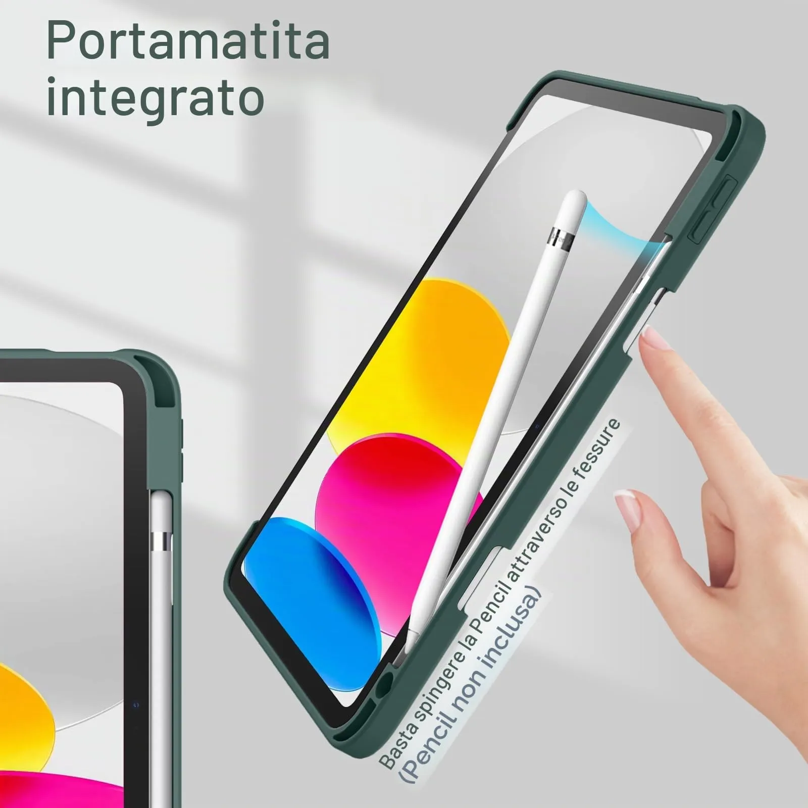 JETech Custodia per iPad 11ª/10ª Gen, Verde Nebbioso - immagine 5