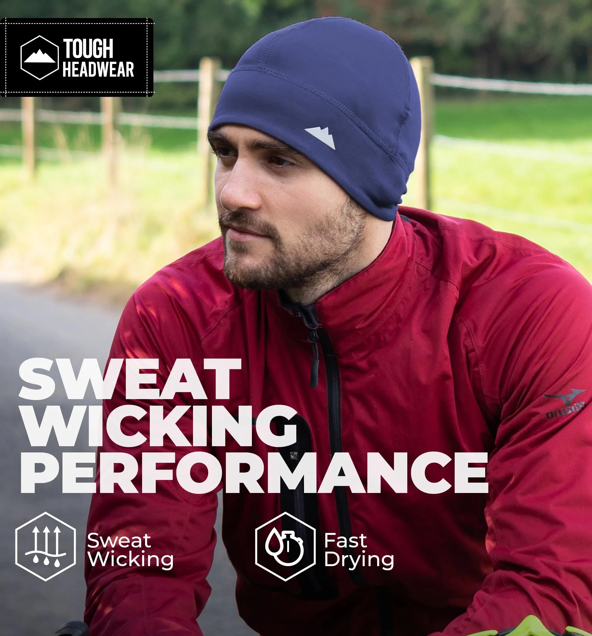 Tough Headwear Sottocasco Moto Invernale per Ciclismo e Sport, Berretto Termico Elastico per Uomo e Donna, Taglia Unica - immagine 4