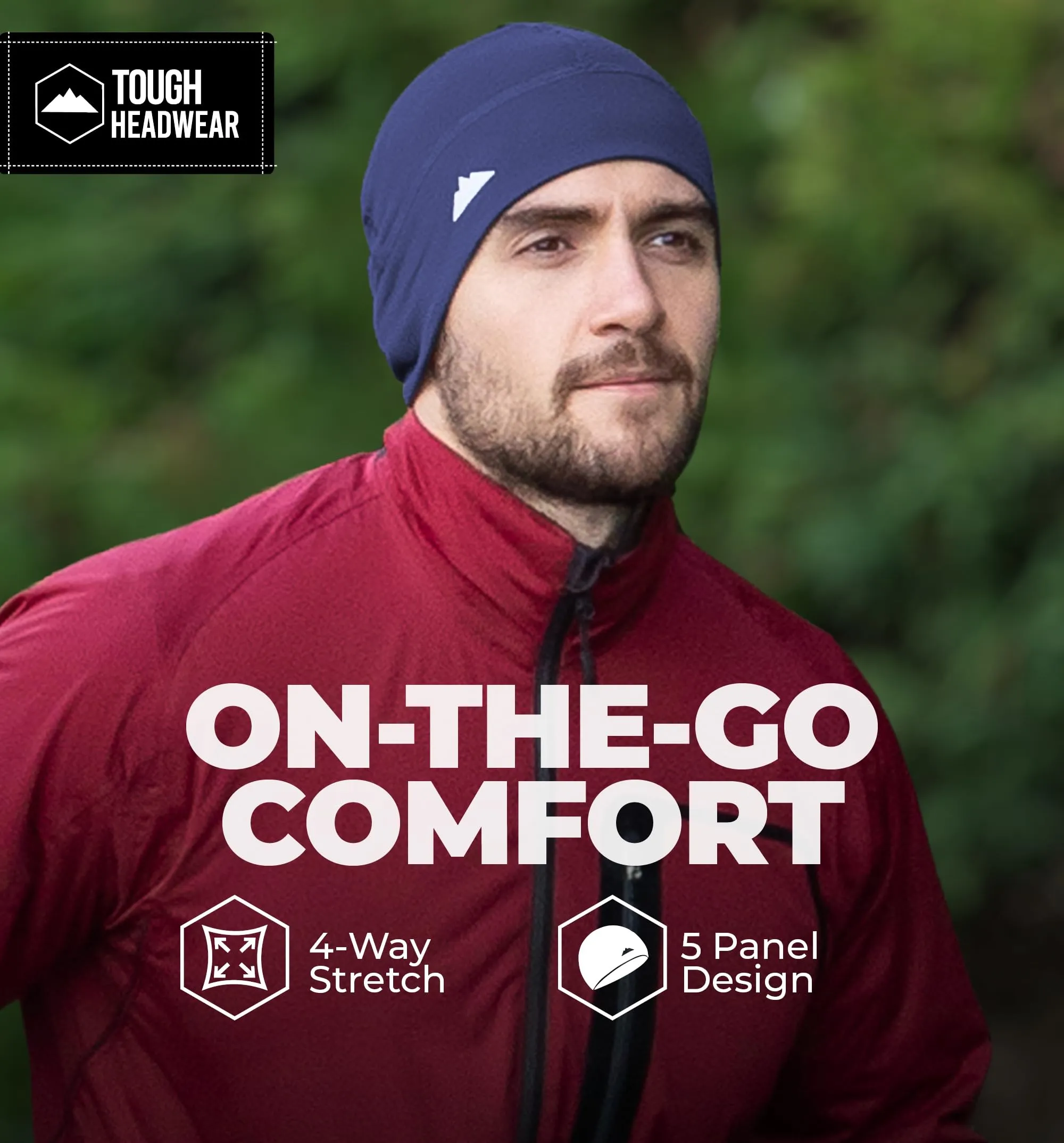 Tough Headwear Sottocasco Moto Invernale per Ciclismo e Sport, Berretto Termico Elastico per Uomo e Donna, Taglia Unica - immagine 5