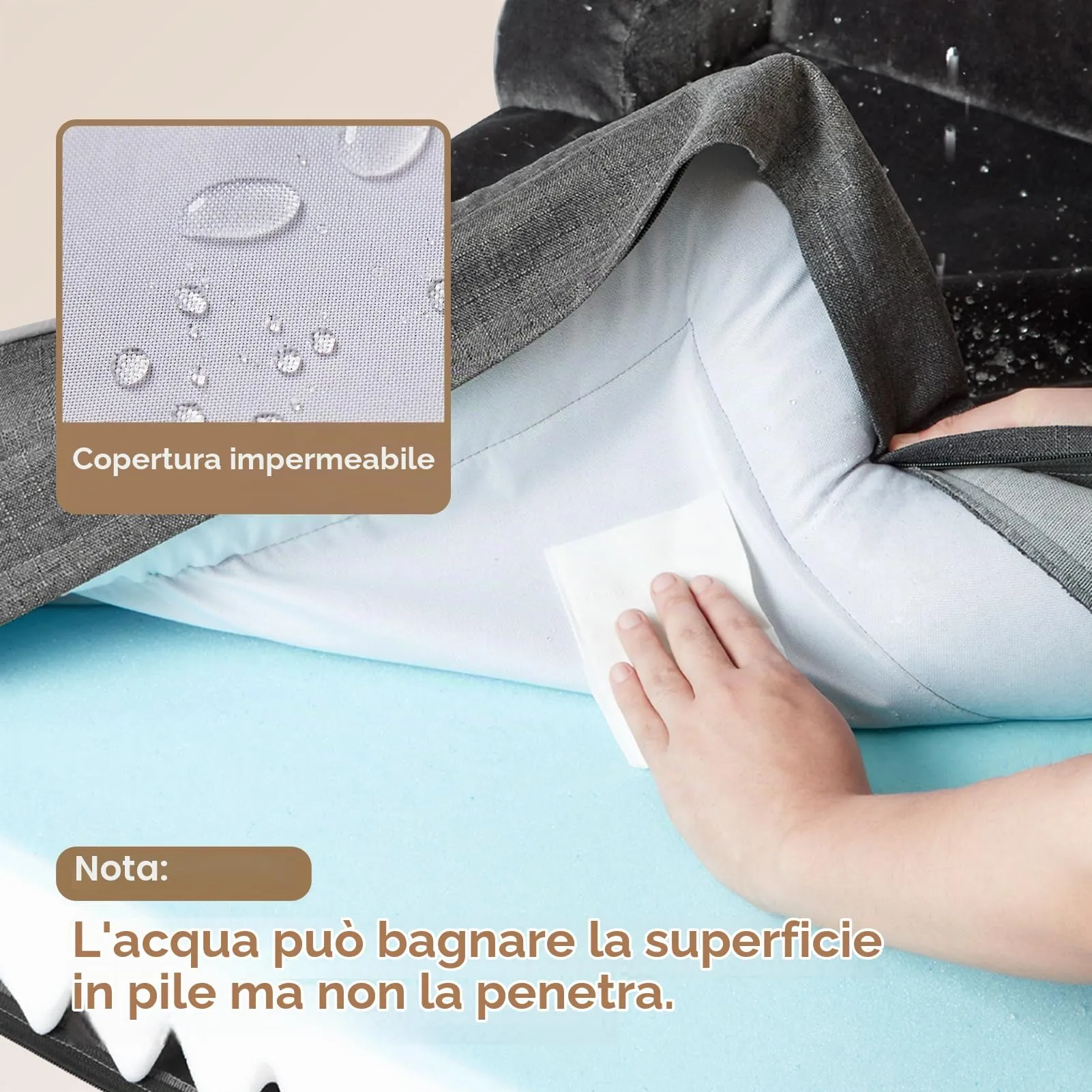 EHEYCIGA Cuccia Cane Interno Taglia Media, 89x56x16cm, Grigio Scuro - immagine 4