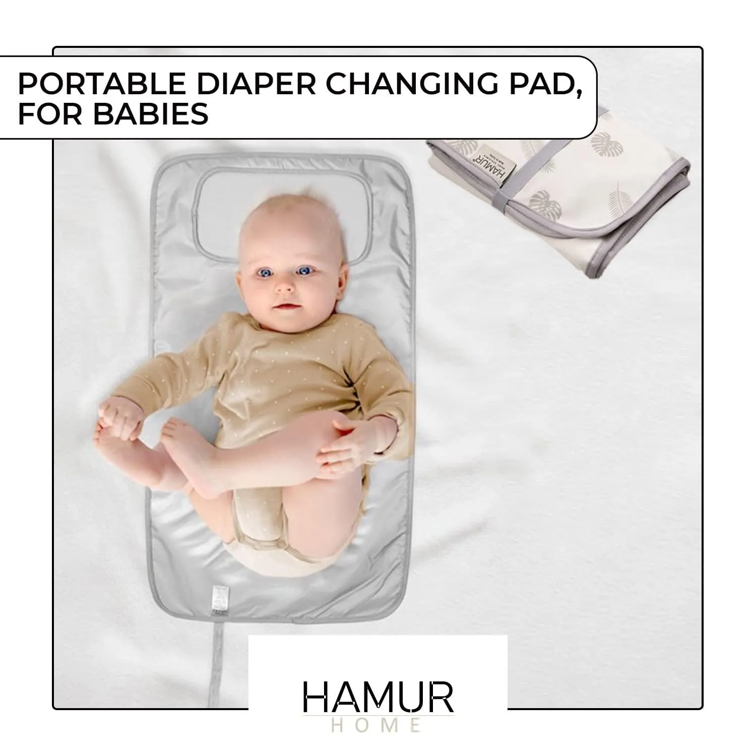 Hamur Home Fasciatoio Portatile Pieghevole Impermeabile 40 x 70 cm Lavabile (Leaves) - immagine 2