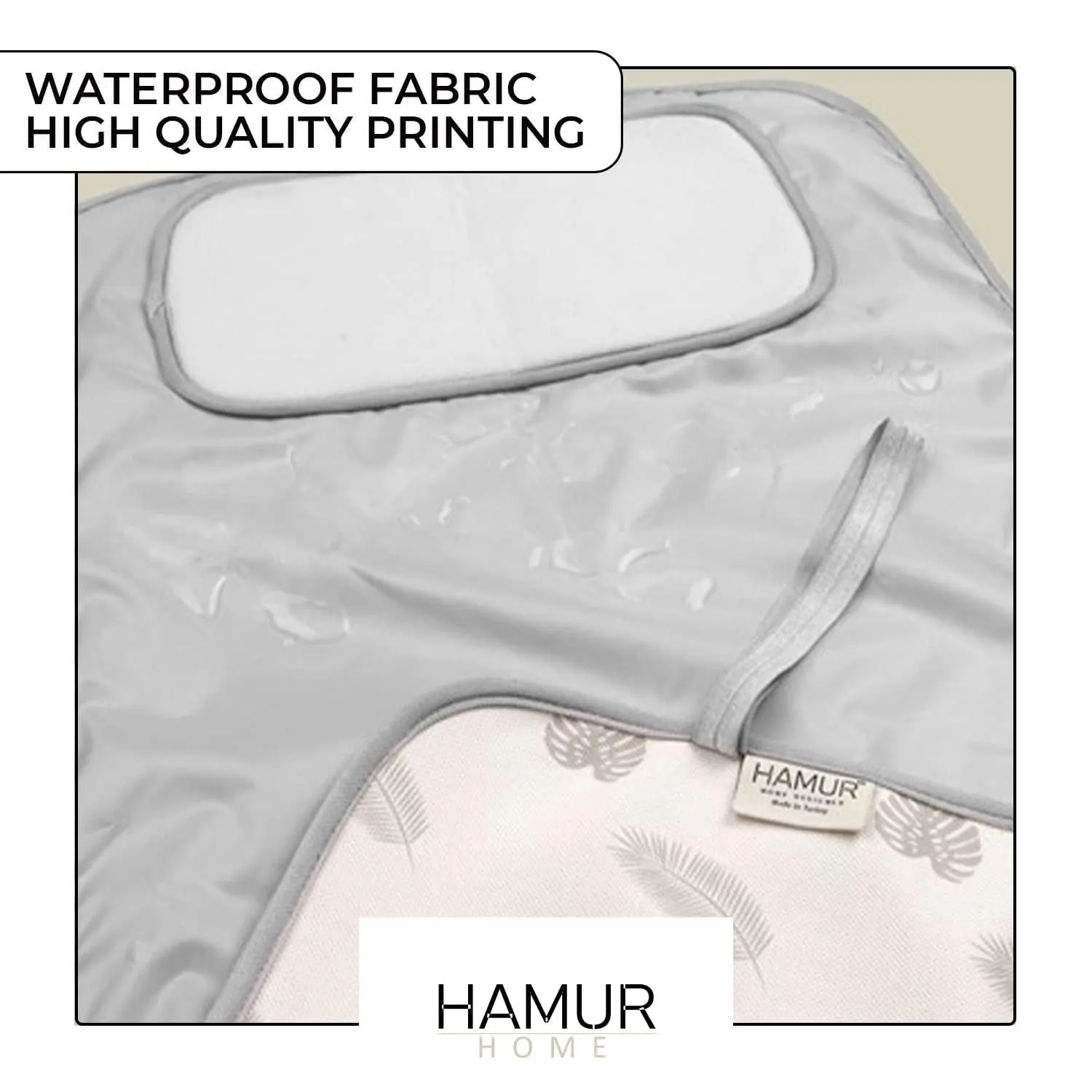Hamur Home Fasciatoio Portatile Pieghevole Impermeabile 40 x 70 cm Lavabile (Leaves) - immagine 3