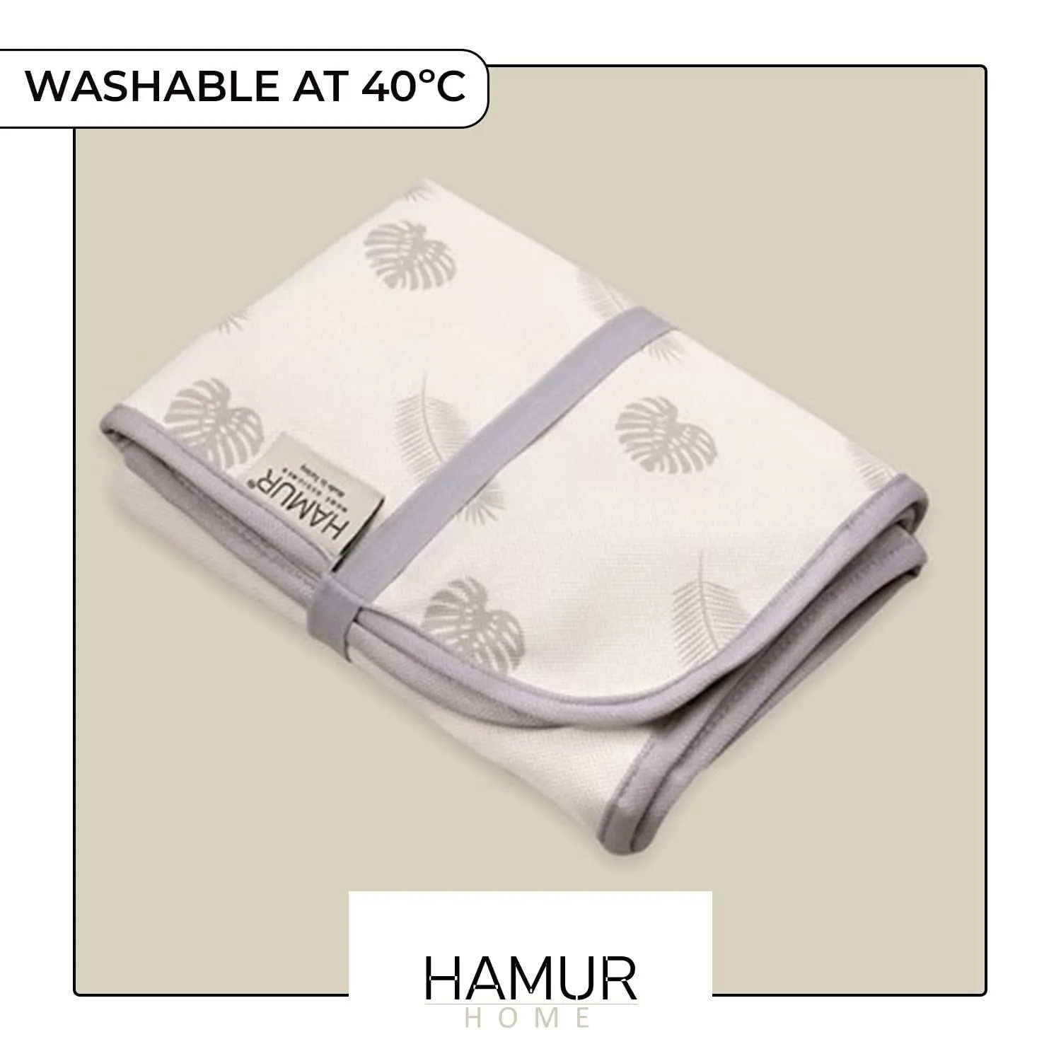 Hamur Home Fasciatoio Portatile Pieghevole Impermeabile 40 x 70 cm Lavabile (Leaves) - immagine 6