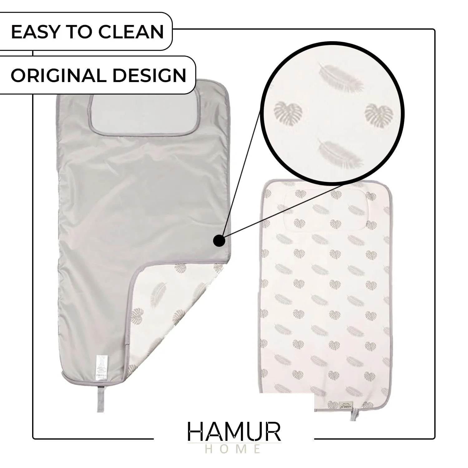 Hamur Home Fasciatoio Portatile Pieghevole Impermeabile 40 x 70 cm Lavabile (Leaves) - immagine 7