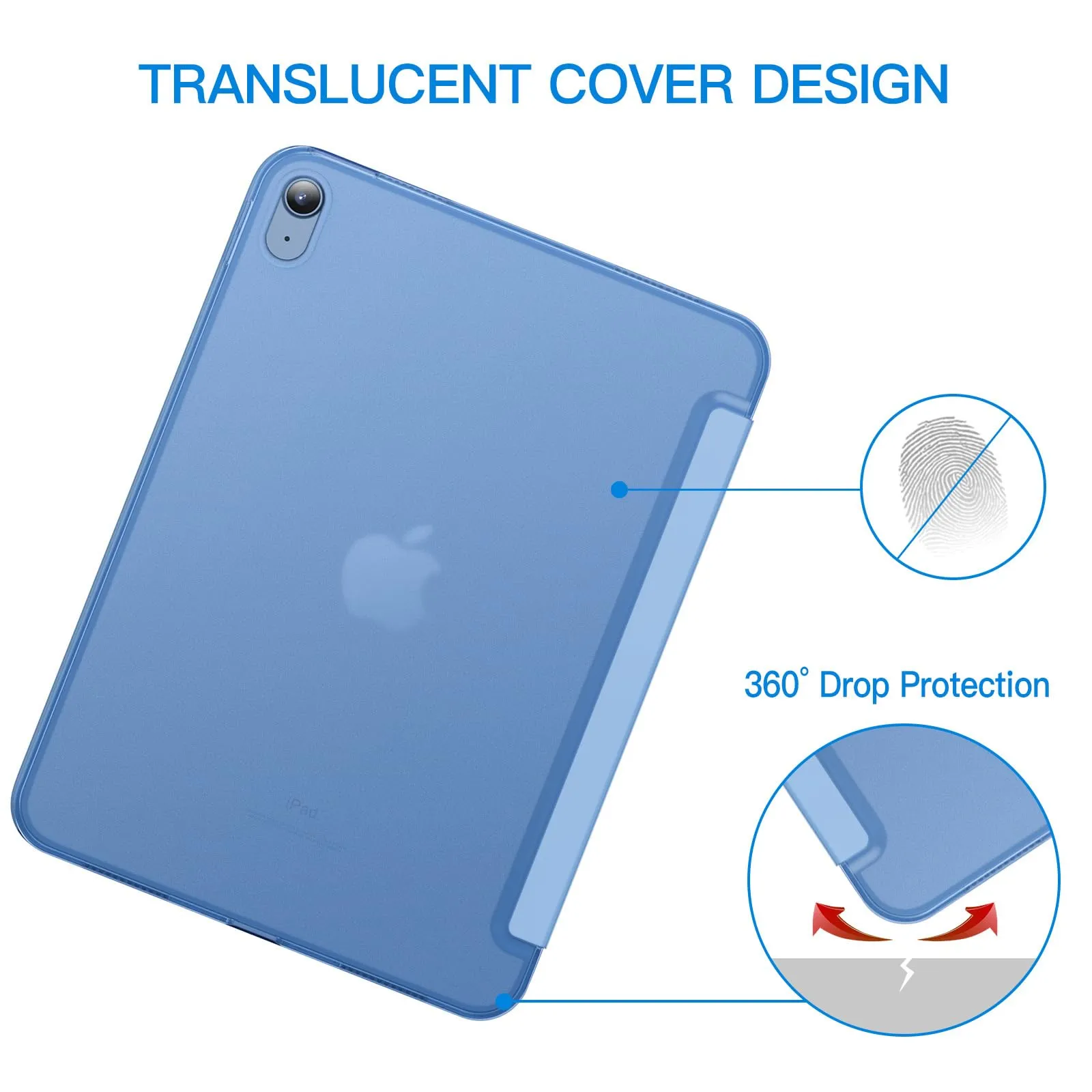 JETech Custodia per iPad 11ª/10ª Gen, Blu - immagine 4