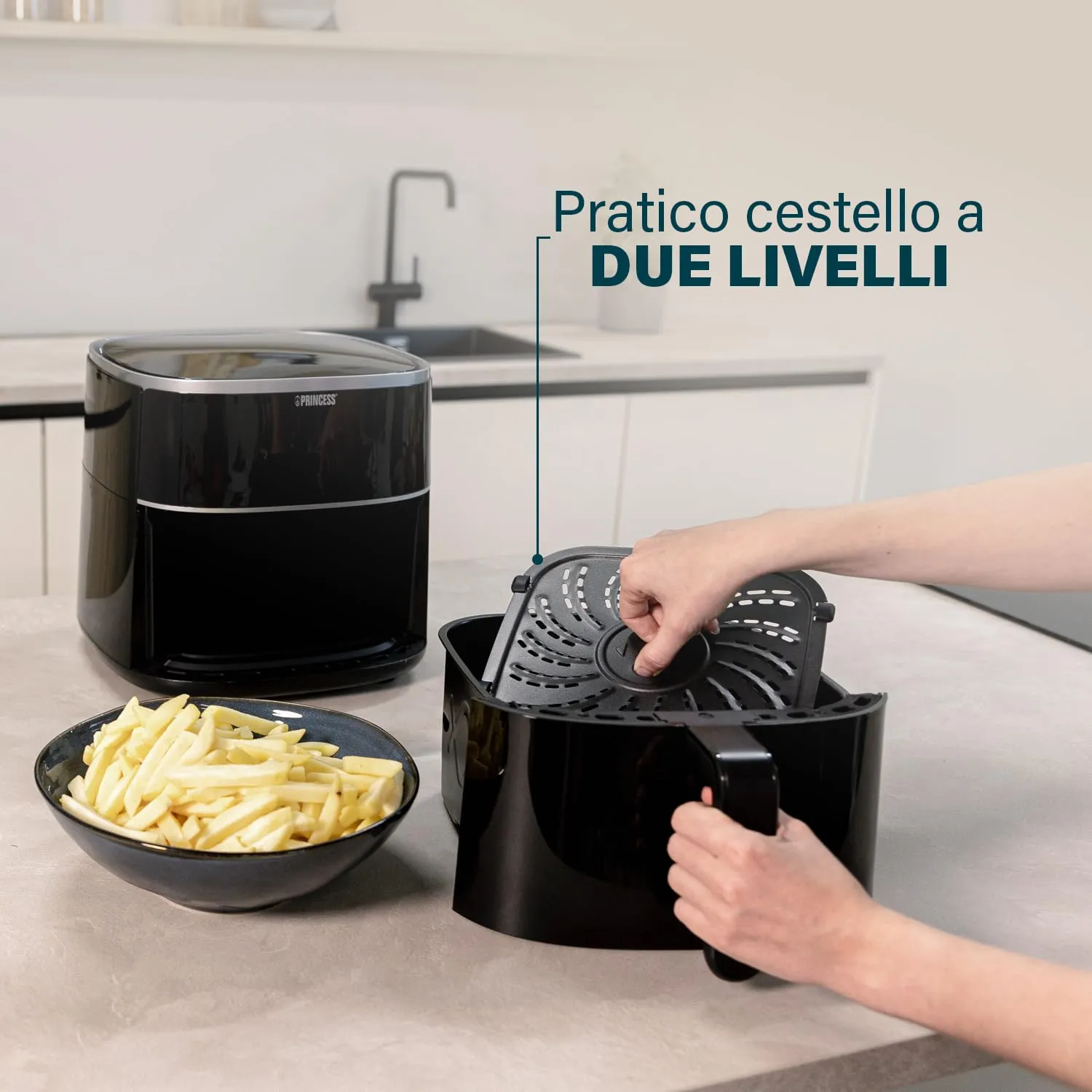 Princess Friggitrice ad Aria 6L XXL, 1500 W, 6 Programmi, Display LED Touch, 182244 - immagine 6