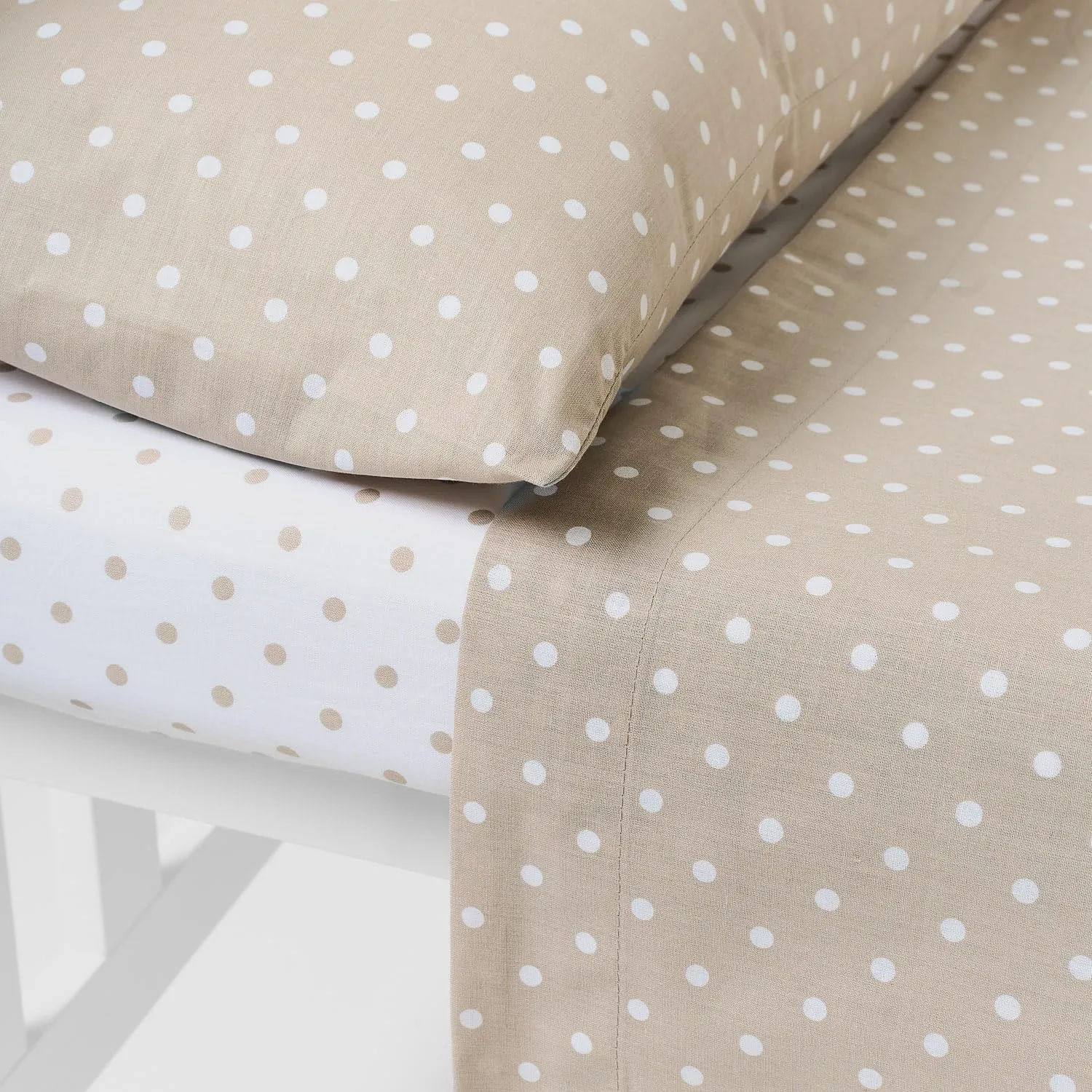 TRAMAS+ Set di Lenzuola per Culla e Miniculla in Cotone, 3 Pezzi, 60x120 cm, Dots - immagine 2