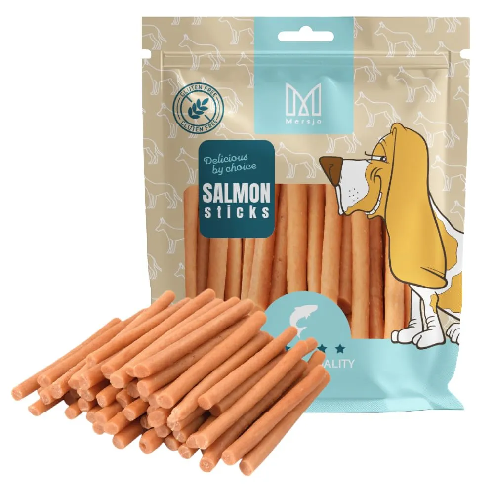 MERSJO Dog Treats Salmone Kabanos, 500g - immagine 1