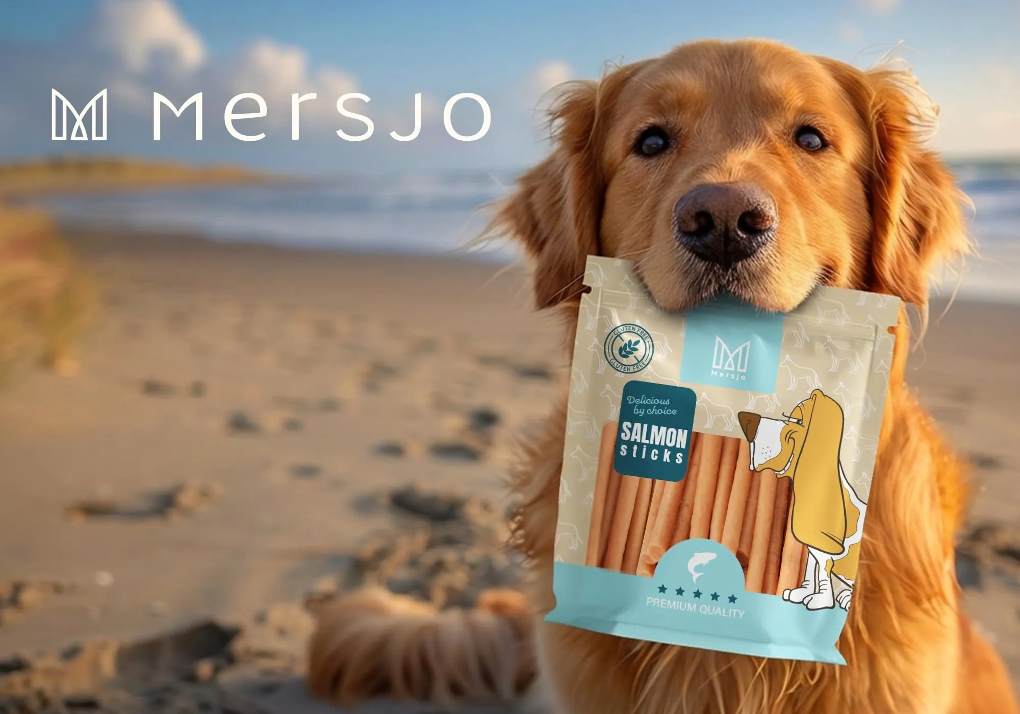 MERSJO Dog Treats Salmone Kabanos, 500g - immagine 8