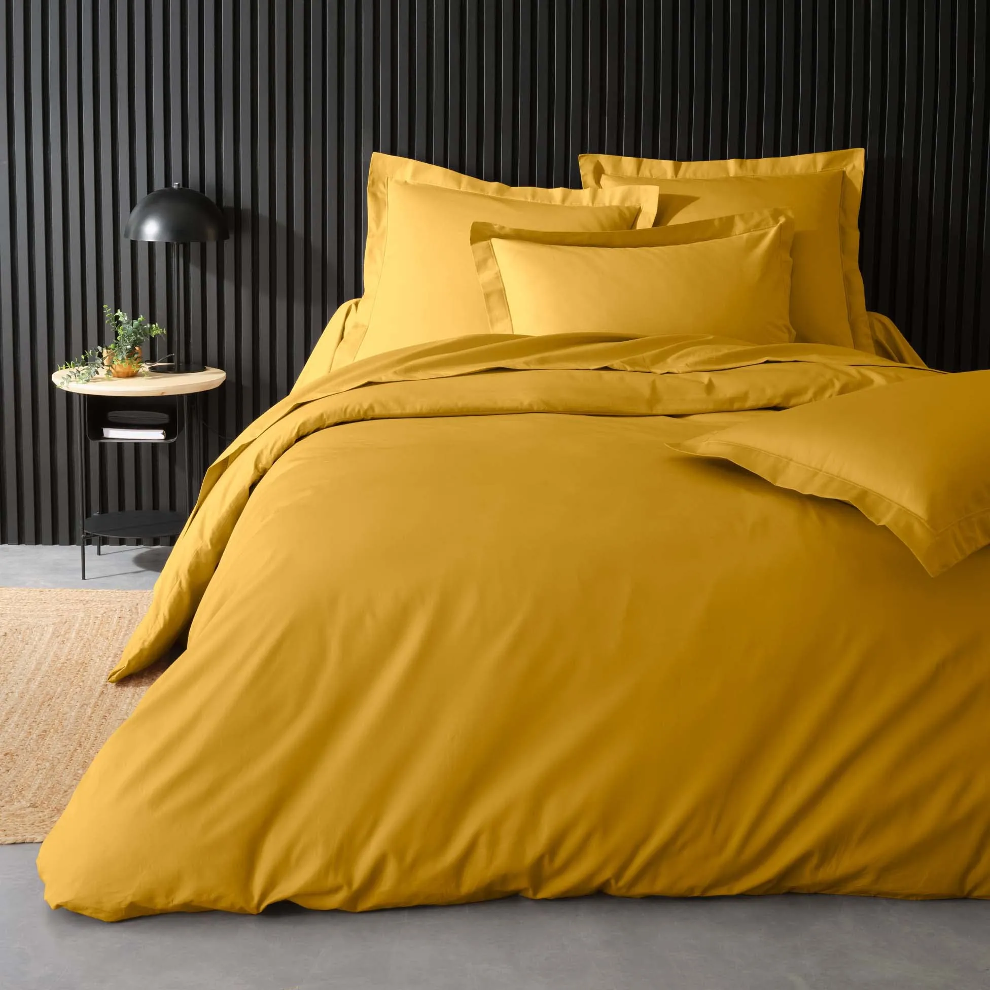 Douceur d'Intérieur Copripiumino in Percalle di Cotone, 260 x 240 cm, Curry - immagine 3